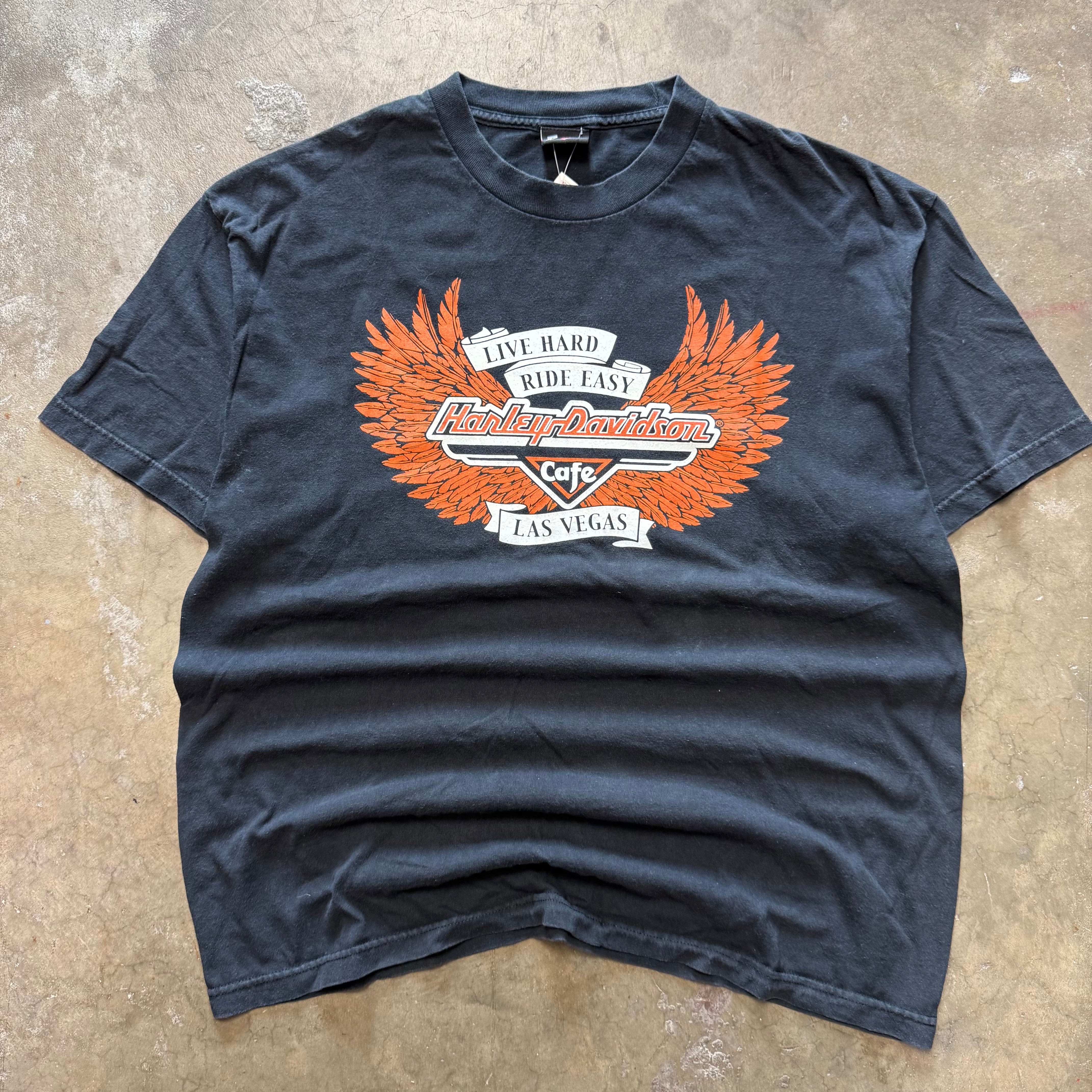 Size XL - Vintage Harley Davidson Las Vegas Cafe Live Hard Ride