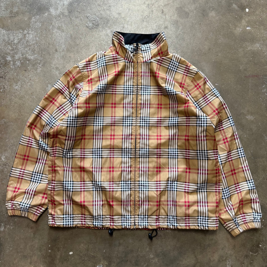 Size medium- Vintage Catalina Tan Plaid Jacket