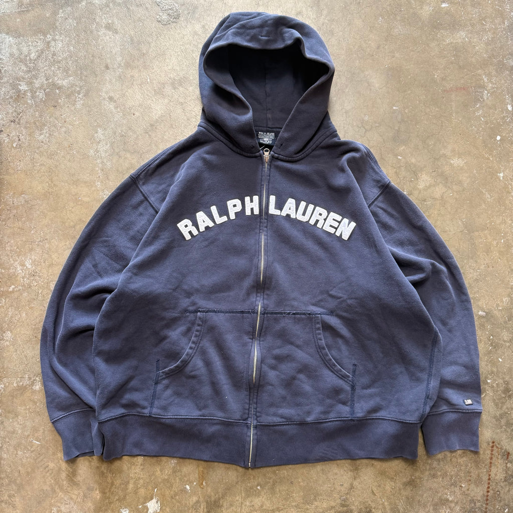 Size XL - Vintage Polo Ralph Lauren Polo Jeans Zip Up Hoodie