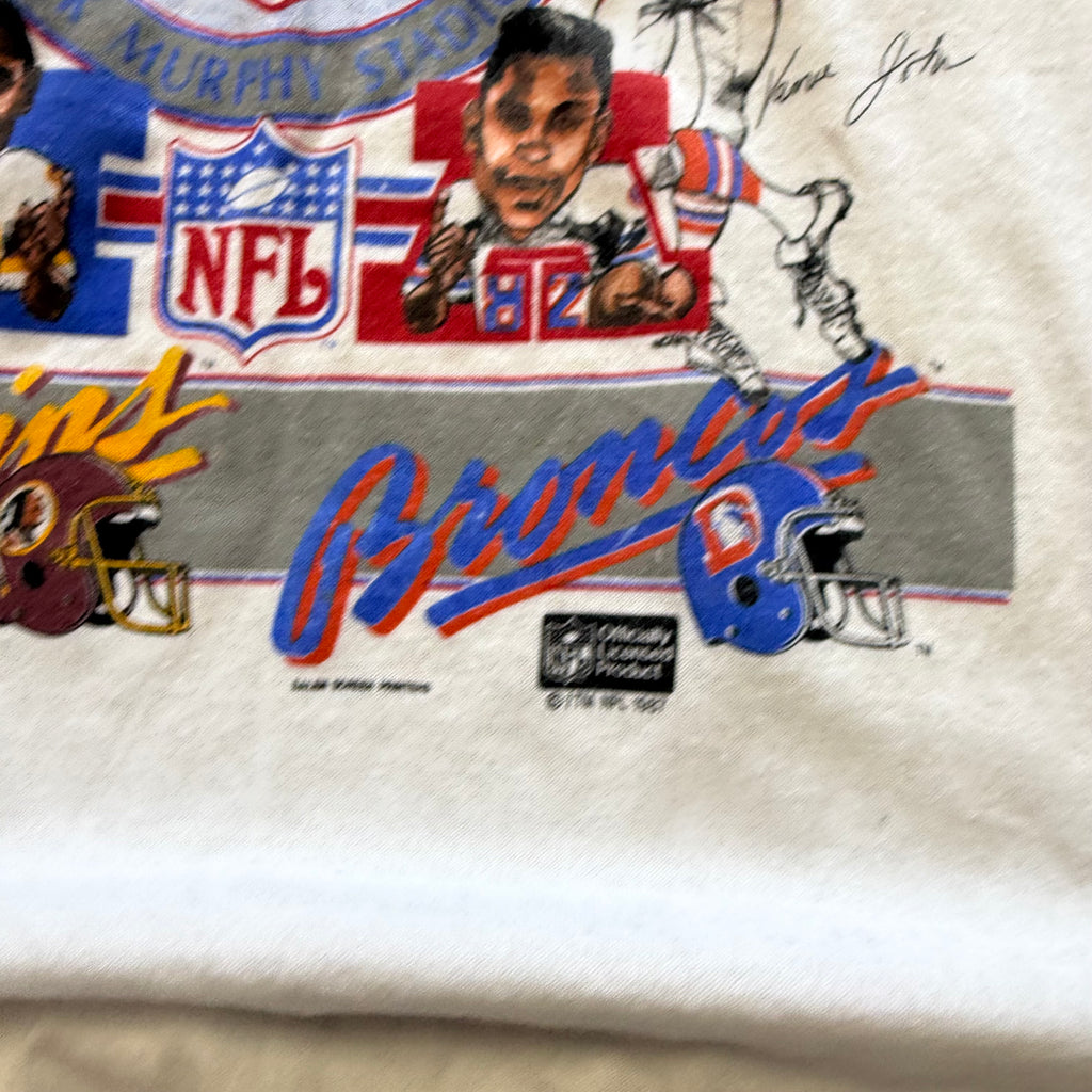 Size medium - Vintage 1987 Super Bowl XXII redskins vs Broncos tee