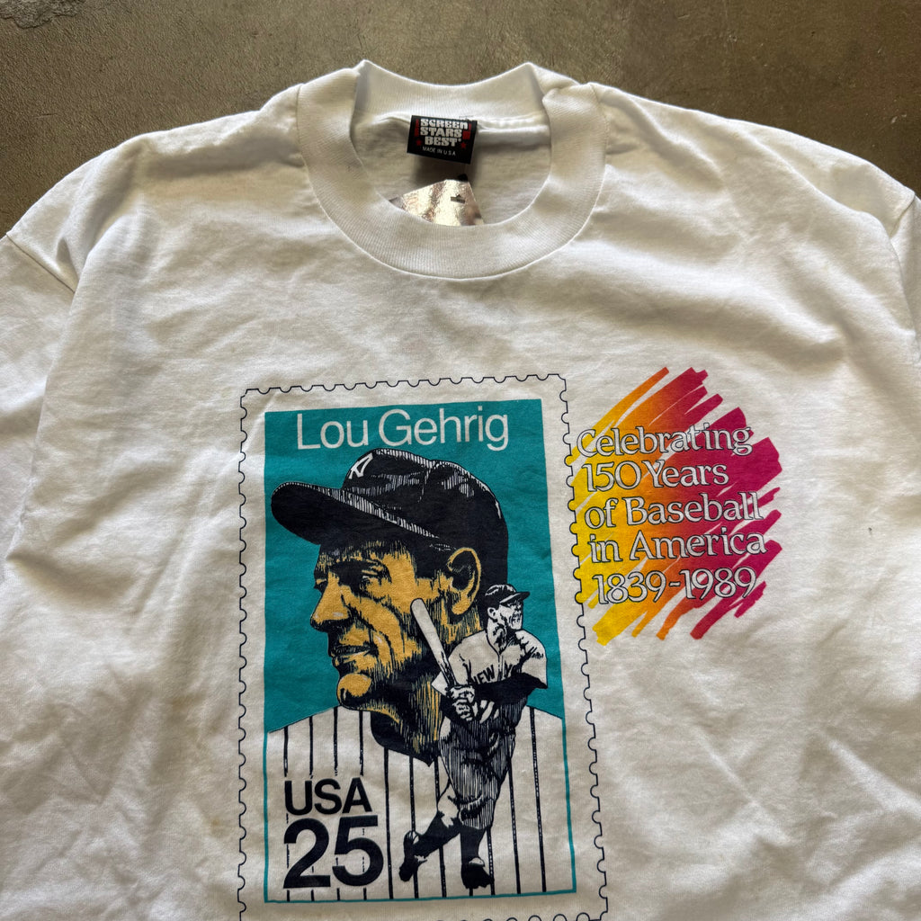 Size XL - 1989 Lou Gehrig New York Yankees tee