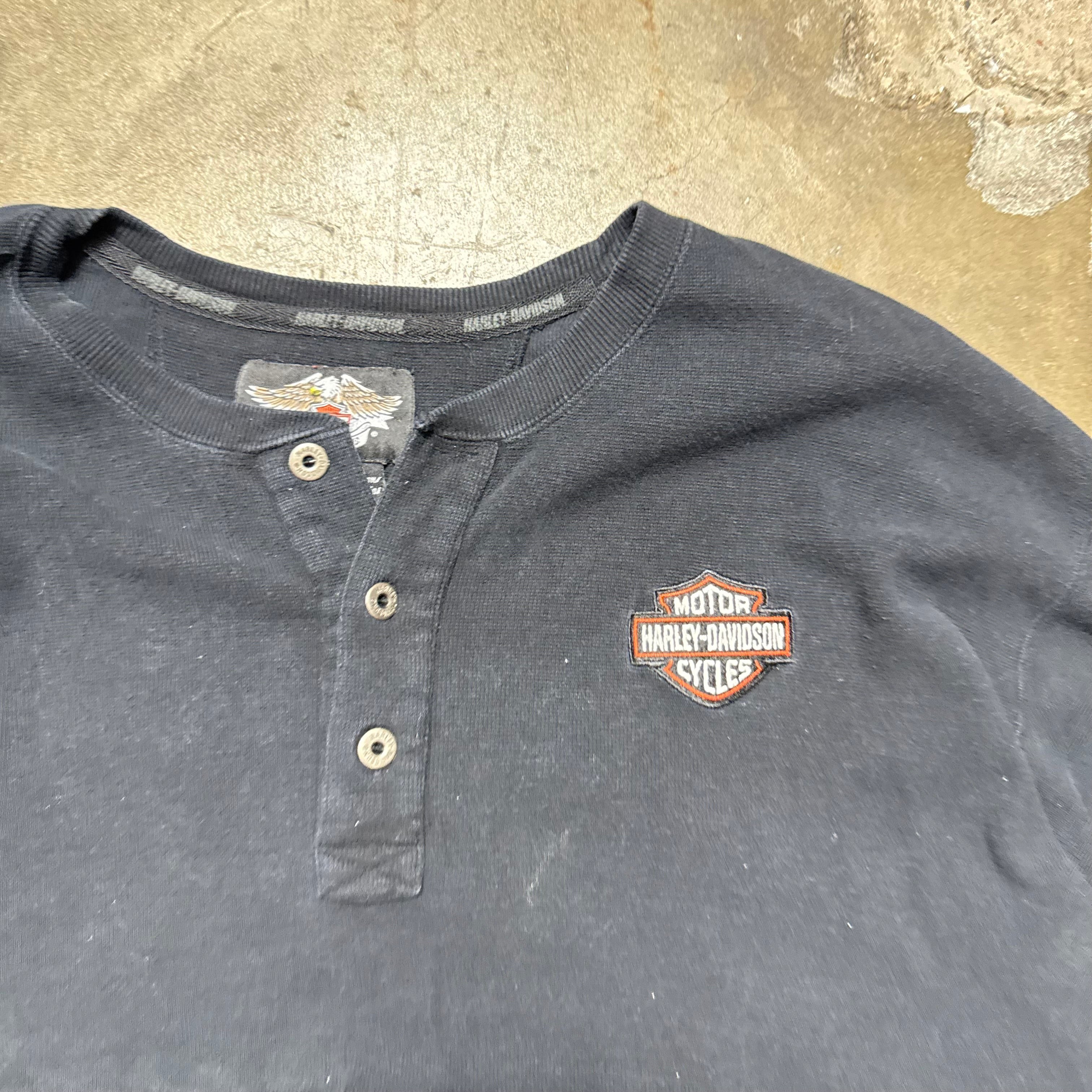 Size XXL - Vintage Harley Davidson Thermal Longsleeve
