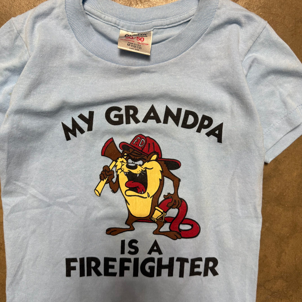 Size XS - Vintage 90’s Tax looney tunes grandpa firefighter tee