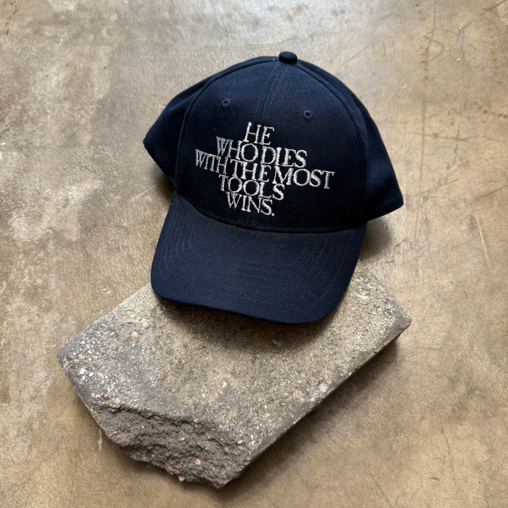 Vintage ‘ He Who Dies With The Most Tools Wins. cap