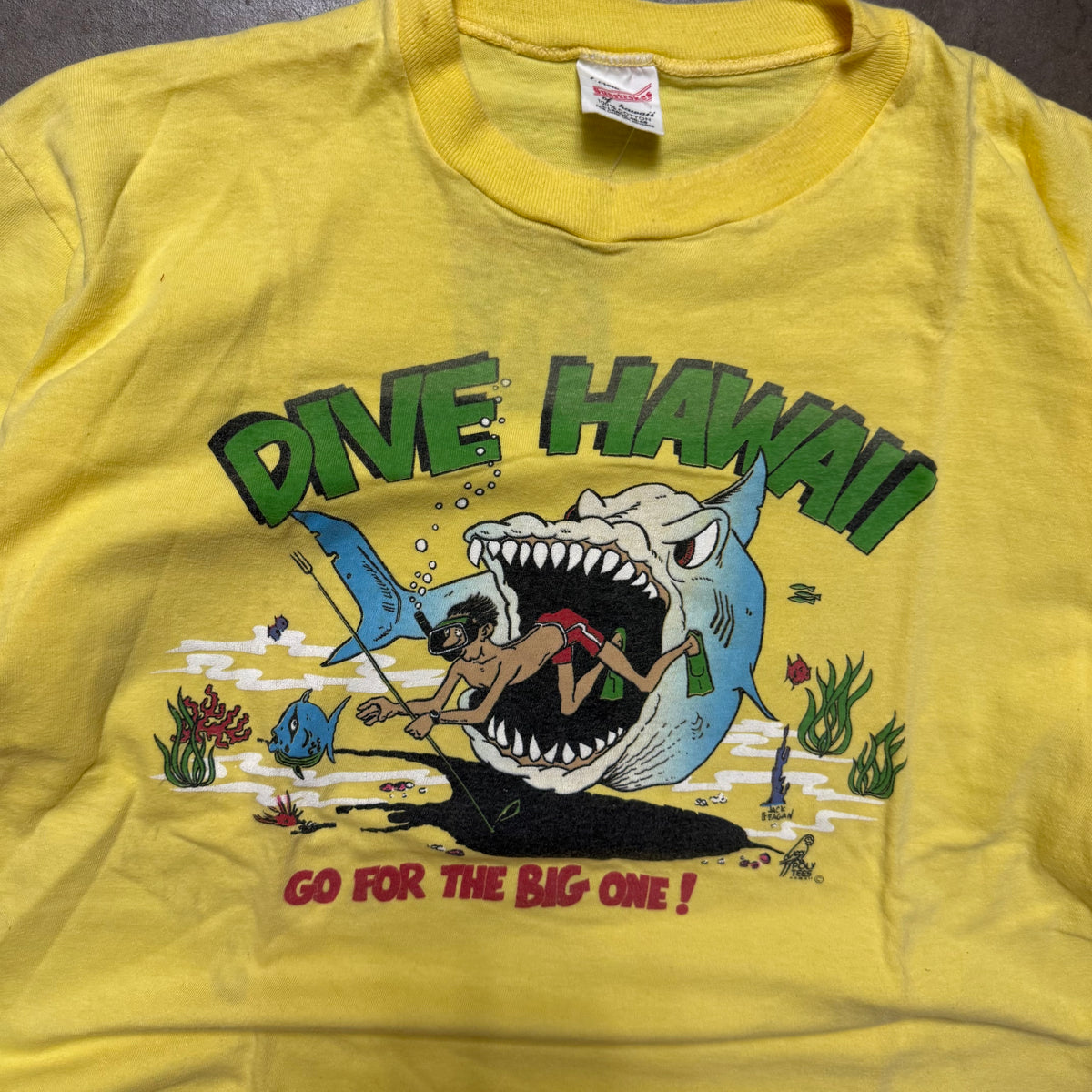 Size XL - Vintage 1980’s Dive Hawaii Go for the big one diving tee
