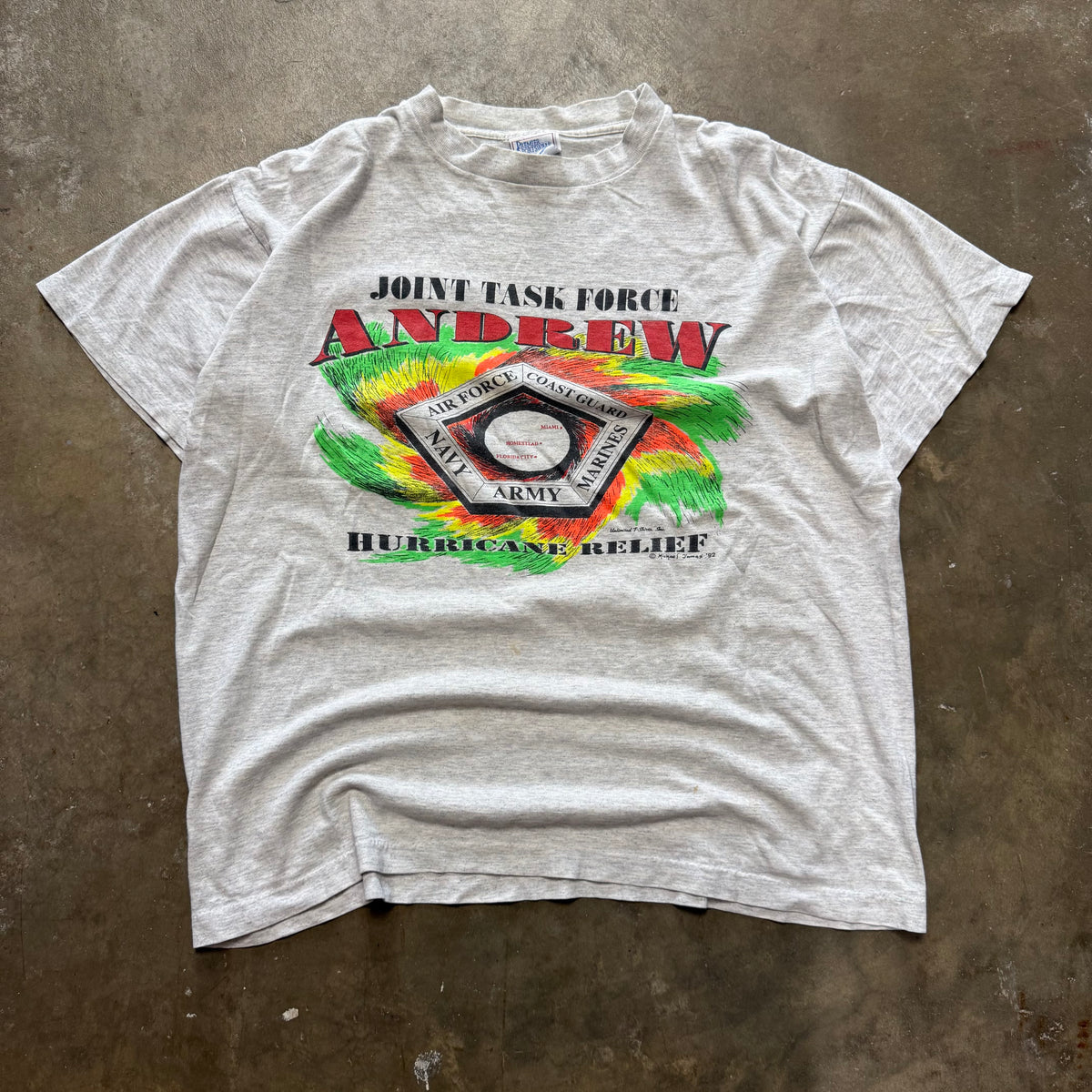 Size XL - Vintage 1992 Task Force, Air Force, Coast Guard, Navy, Marines, Army Tee