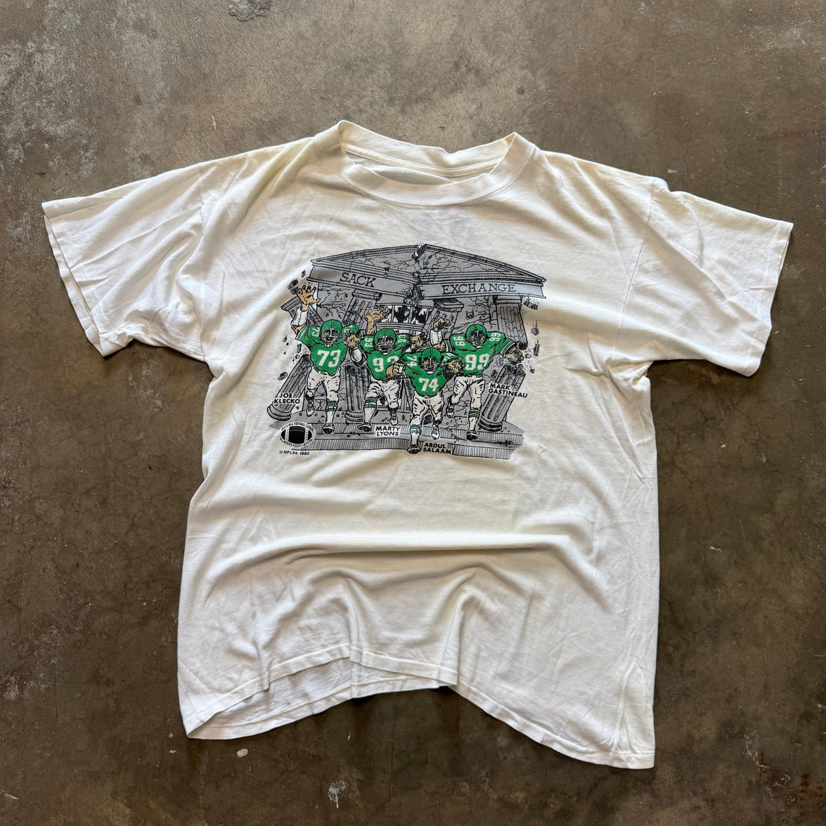 Size Large - Vintage 1982 Philadelphia Eagles ‘ Sack Exchange ‘ Joe Klecko, Marty Lyons, Abdul Salaam, Mark Gastineau Tee