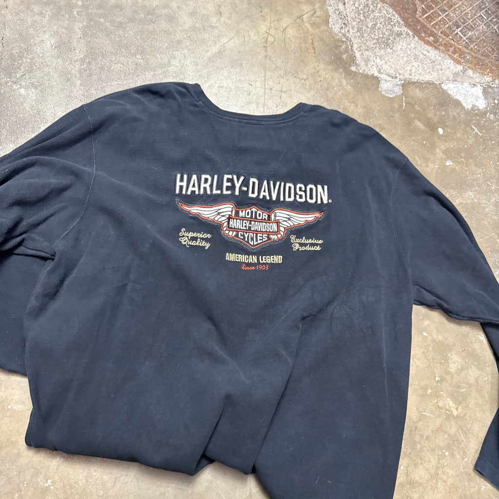 Size XXL - Vintage Harley Davidson Thermal Longsleeve