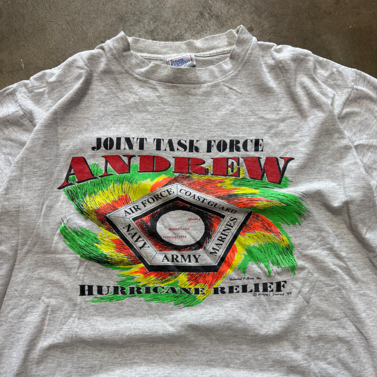 Size XL - Vintage 1992 Task Force, Air Force, Coast Guard, Navy, Marines, Army Tee