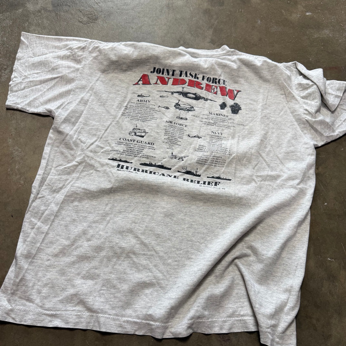 Size XL - Vintage 1992 Task Force, Air Force, Coast Guard, Navy, Marines, Army Tee