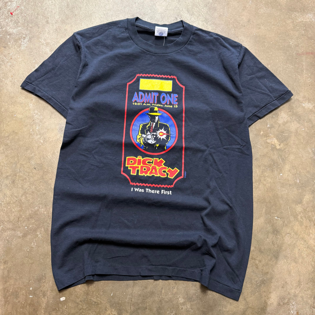 Size large - Vintage Dick Tracy Admit one I was there ticket tee
