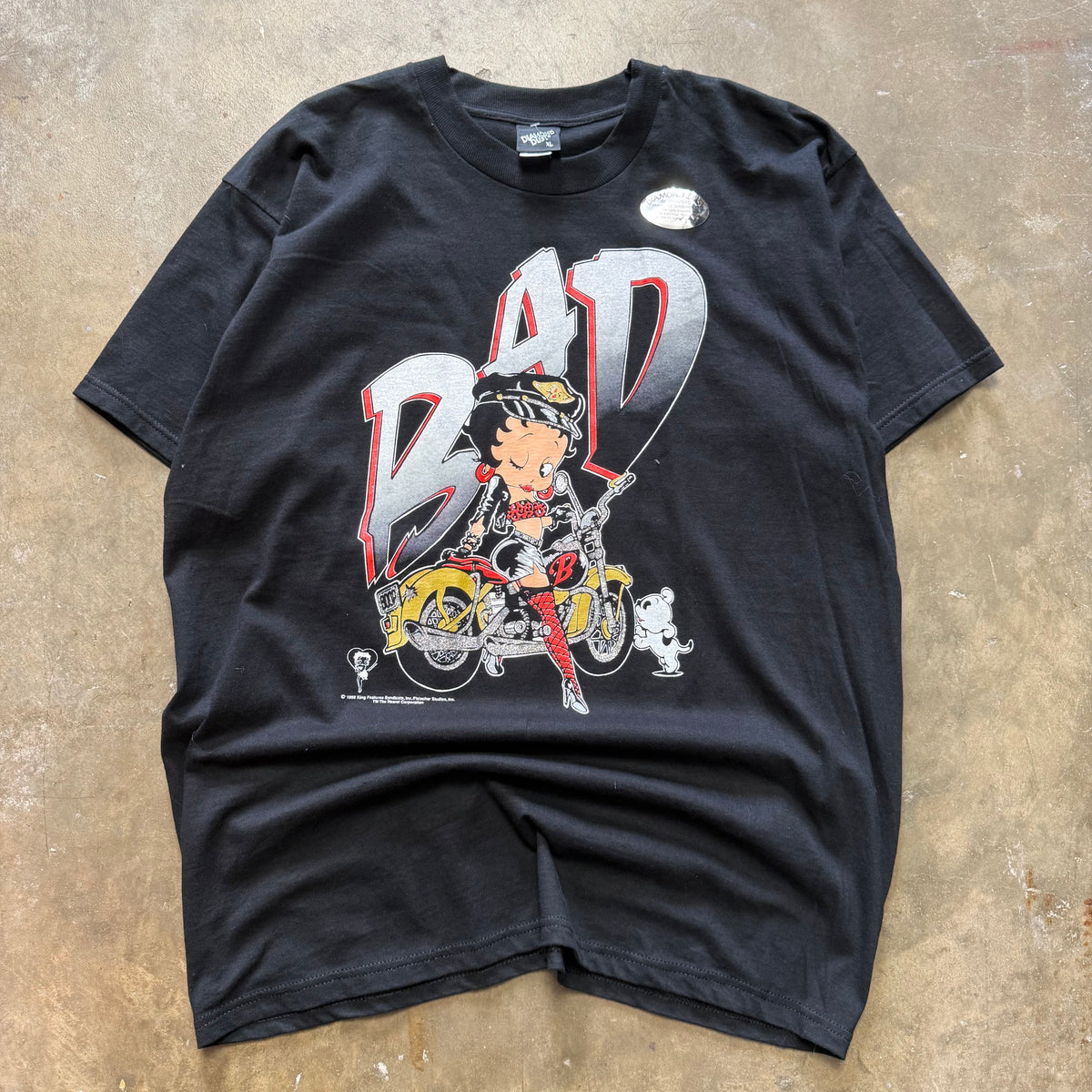 Size XL - Vintage 1998 Betty Boop Biker tee. NEW!
