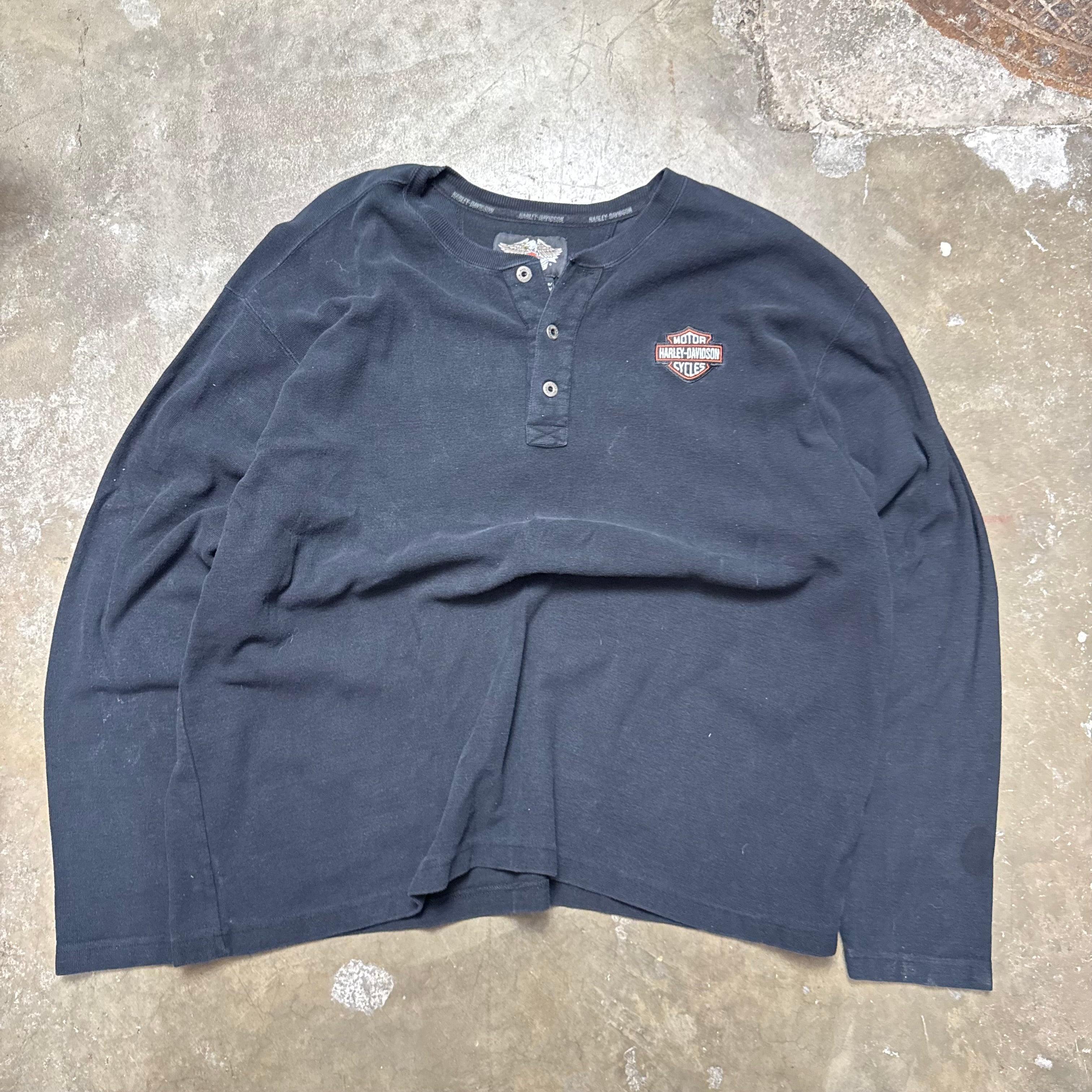 Size XXL - Vintage Harley Davidson Thermal Longsleeve
