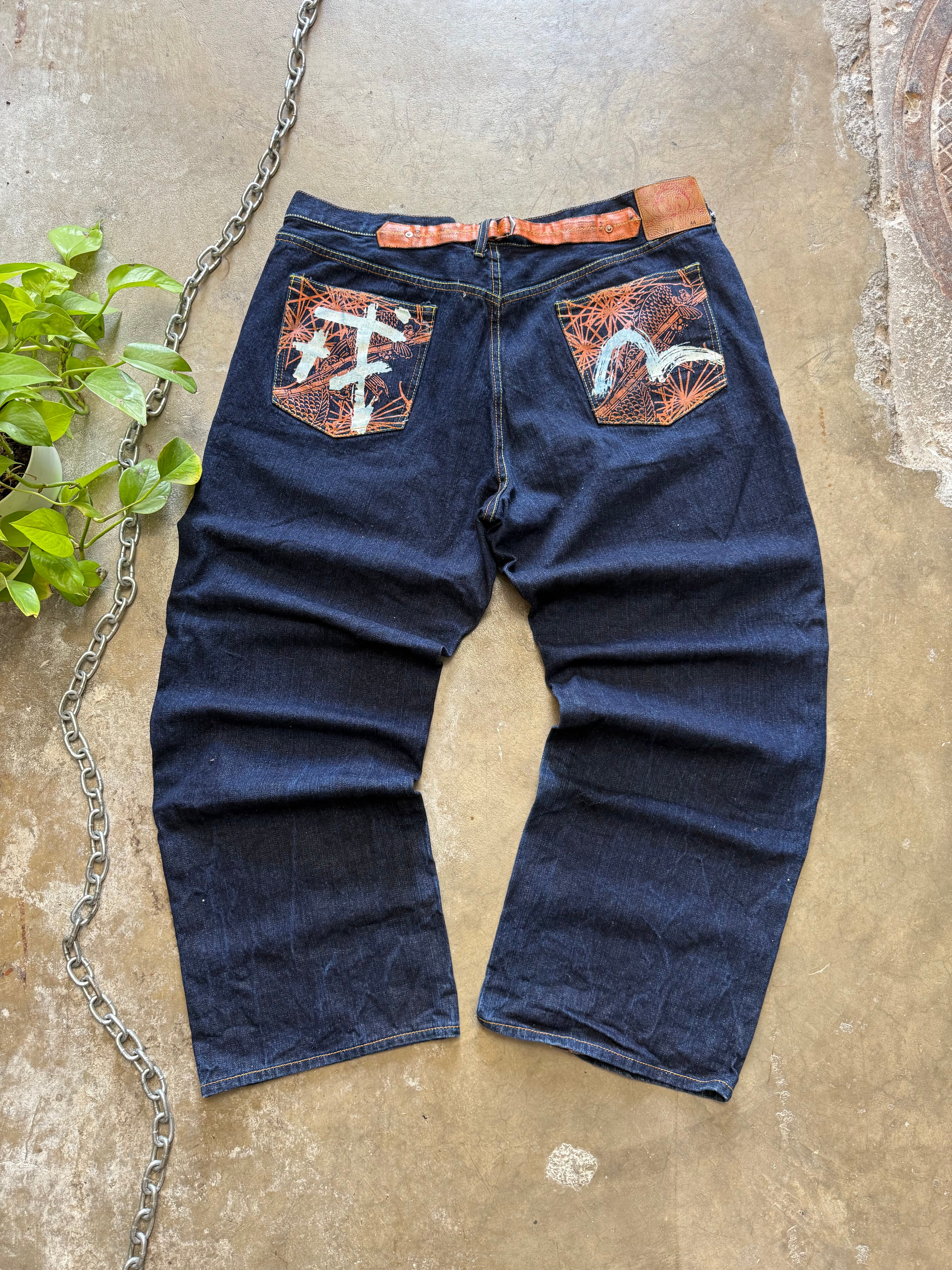 Size 44x34 - Vintage Evisu Denim Jeans