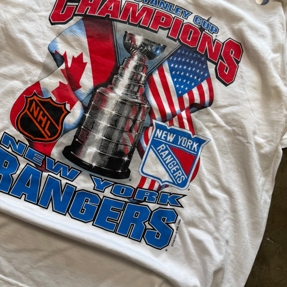 Size XL - Vintage 1994 New York Rangers Stanley Cup Champions tee NEW!