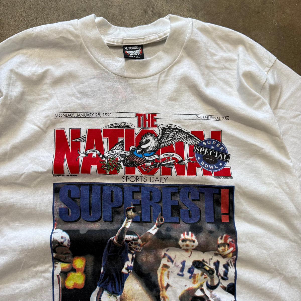 Size XL - Vintage 1991 Giants Win Superfest sports daily tee
