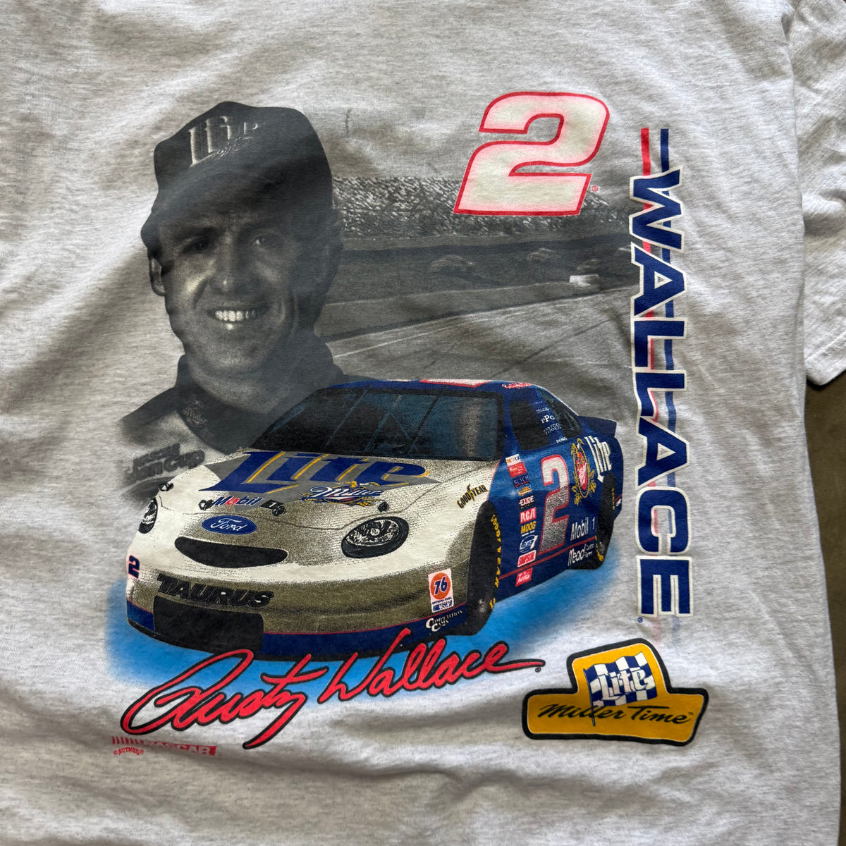 Size XL - Vintage NASCAR Dusty Wallace #2 tee