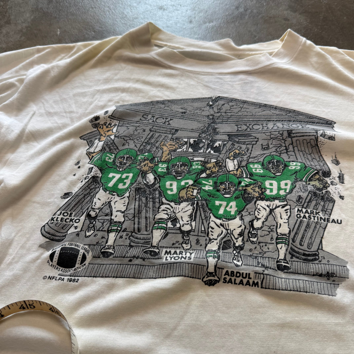 Size Large - Vintage 1982 Philadelphia Eagles ‘ Sack Exchange ‘ Joe Klecko, Marty Lyons, Abdul Salaam, Mark Gastineau Tee