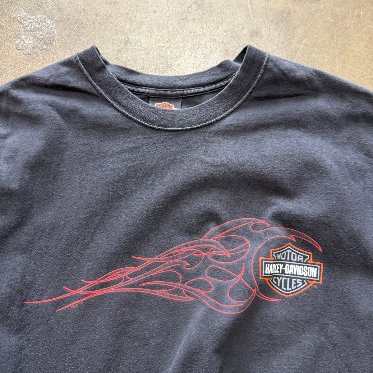 Size small - Vintage Harley Davidson Flame Cropped Boxy tee