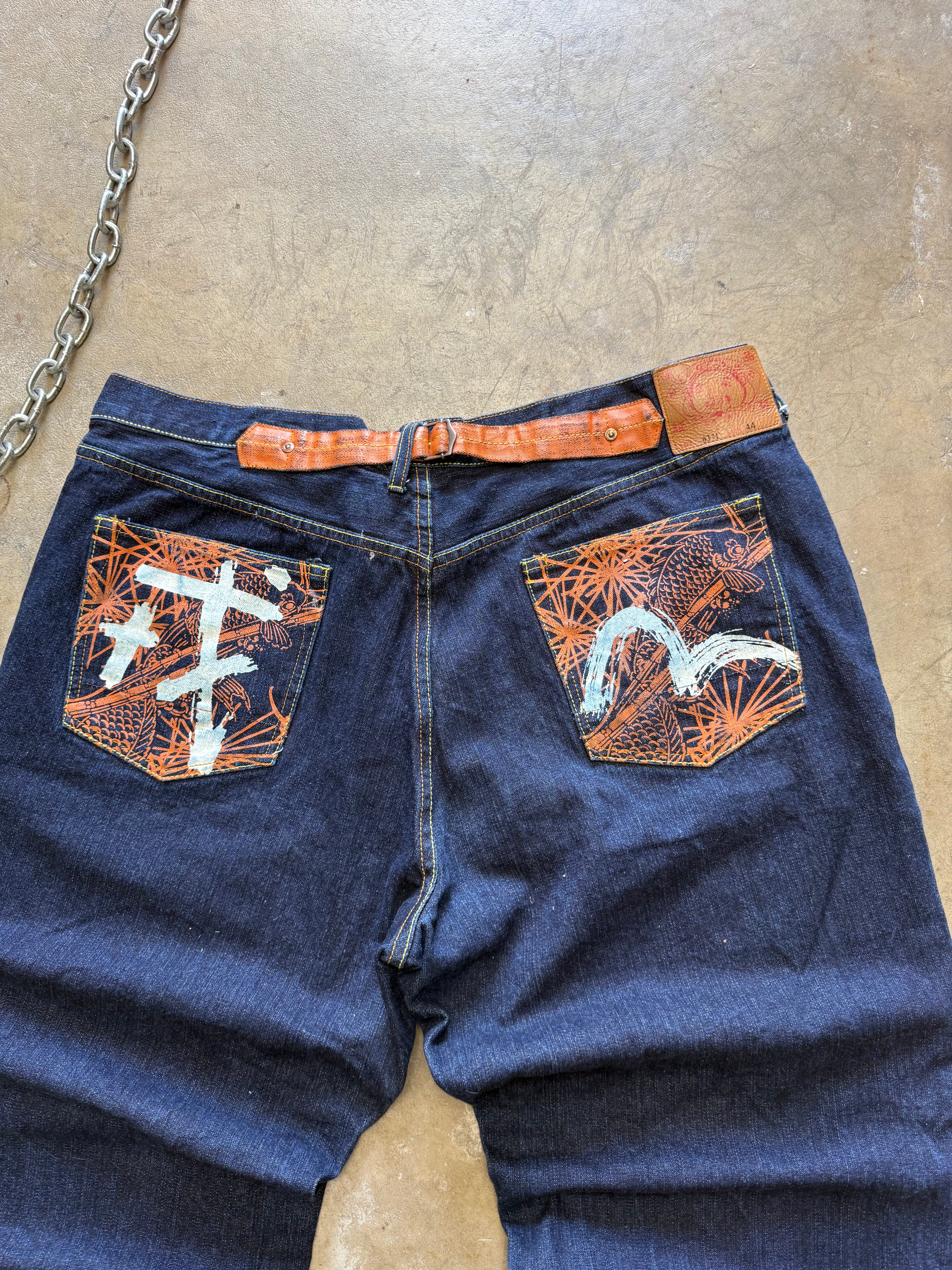 Size 44x34 - Vintage Evisu Denim Jeans