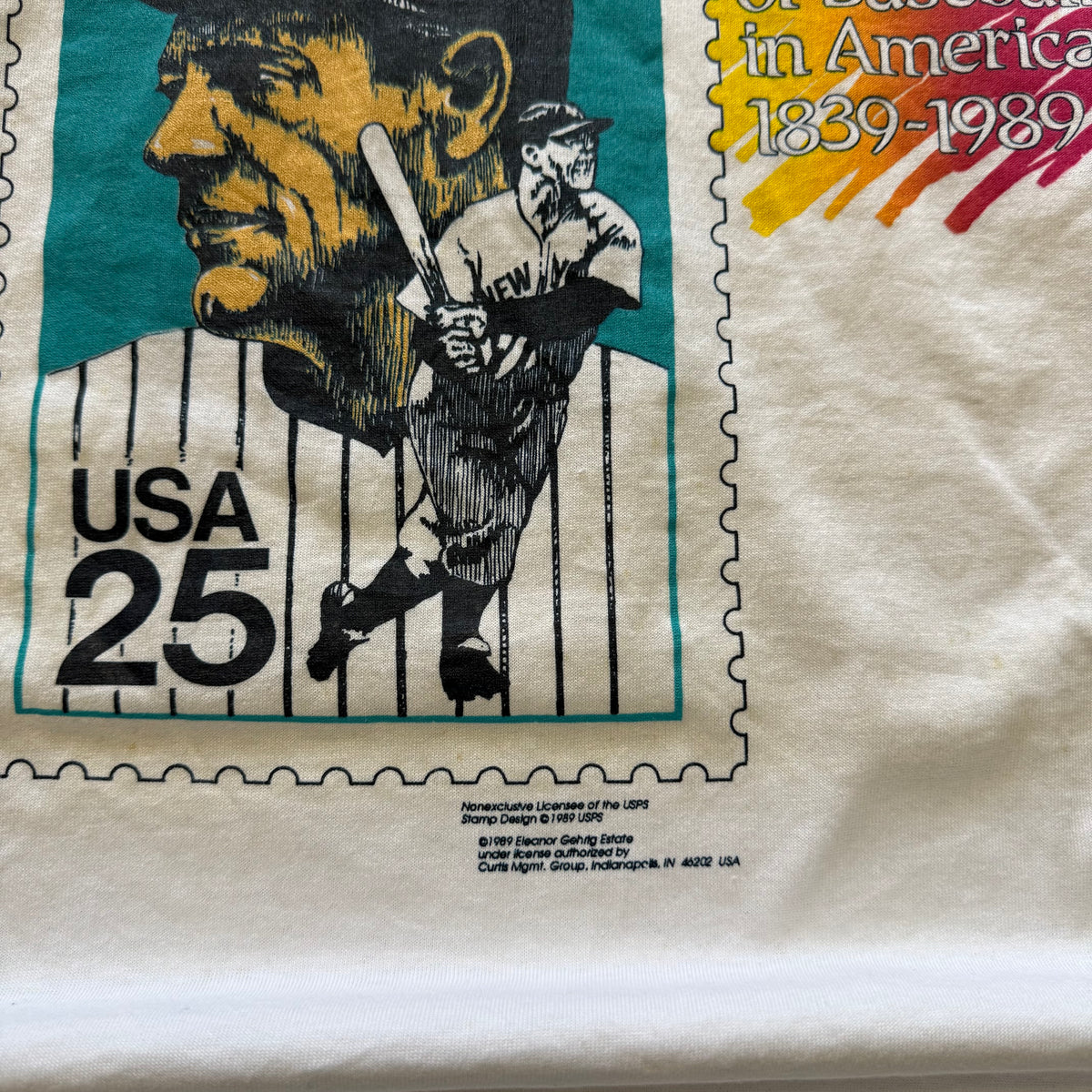 Size XL - 1989 Lou Gehrig New York Yankees tee