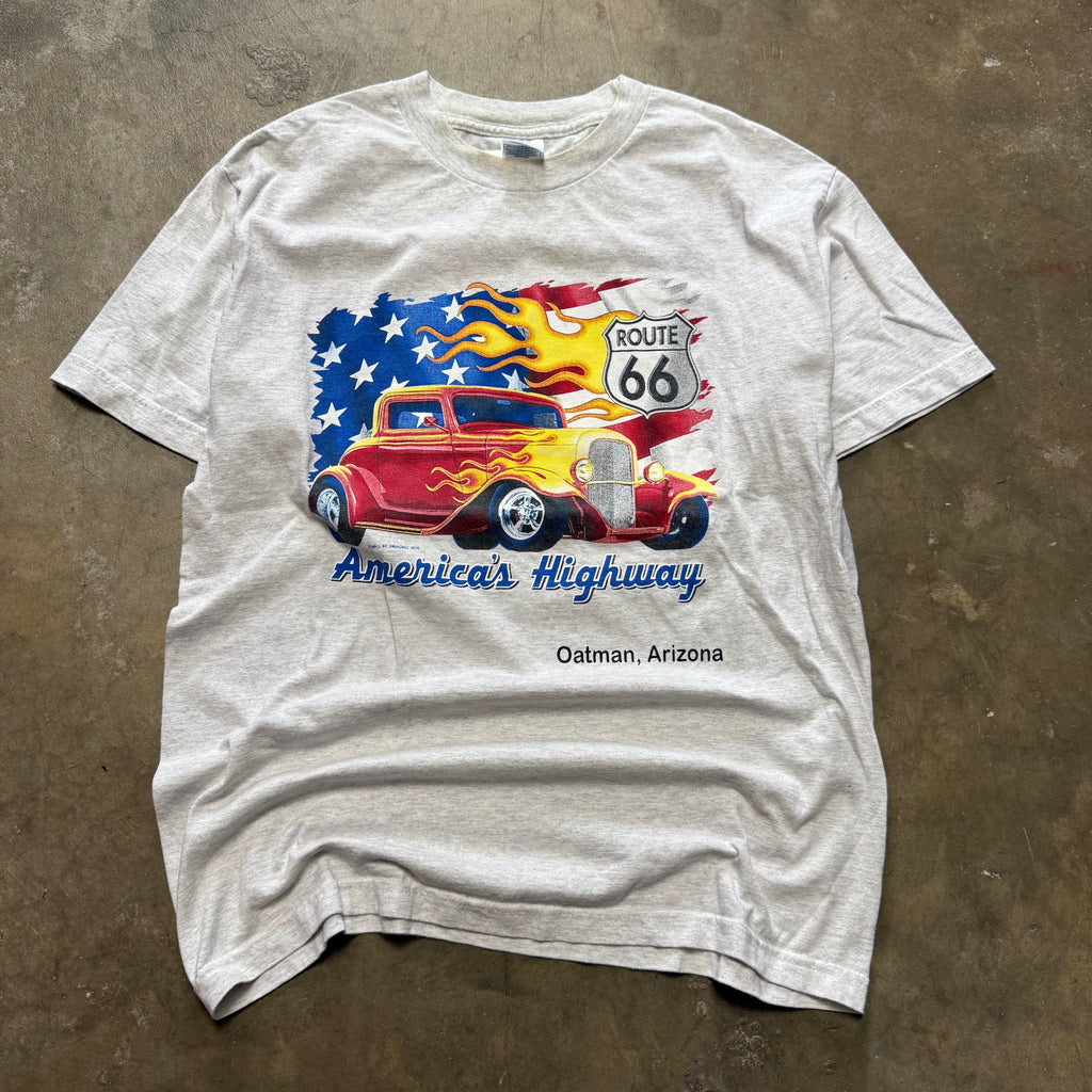 Size large - Vintage Route 66 American Highway Car tee
