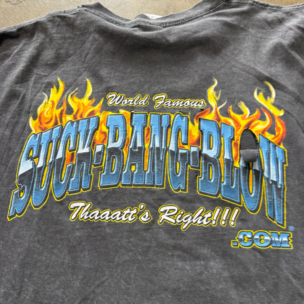Size large - Vintage Suck Bang Blow bike tee