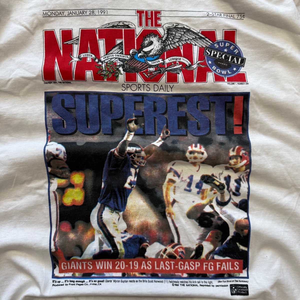 Size XL - Vintage 1991 Giants Win Superfest sports daily tee