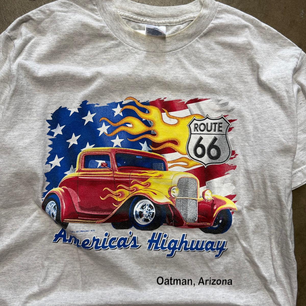 Size large - Vintage Route 66 American Highway Car tee
