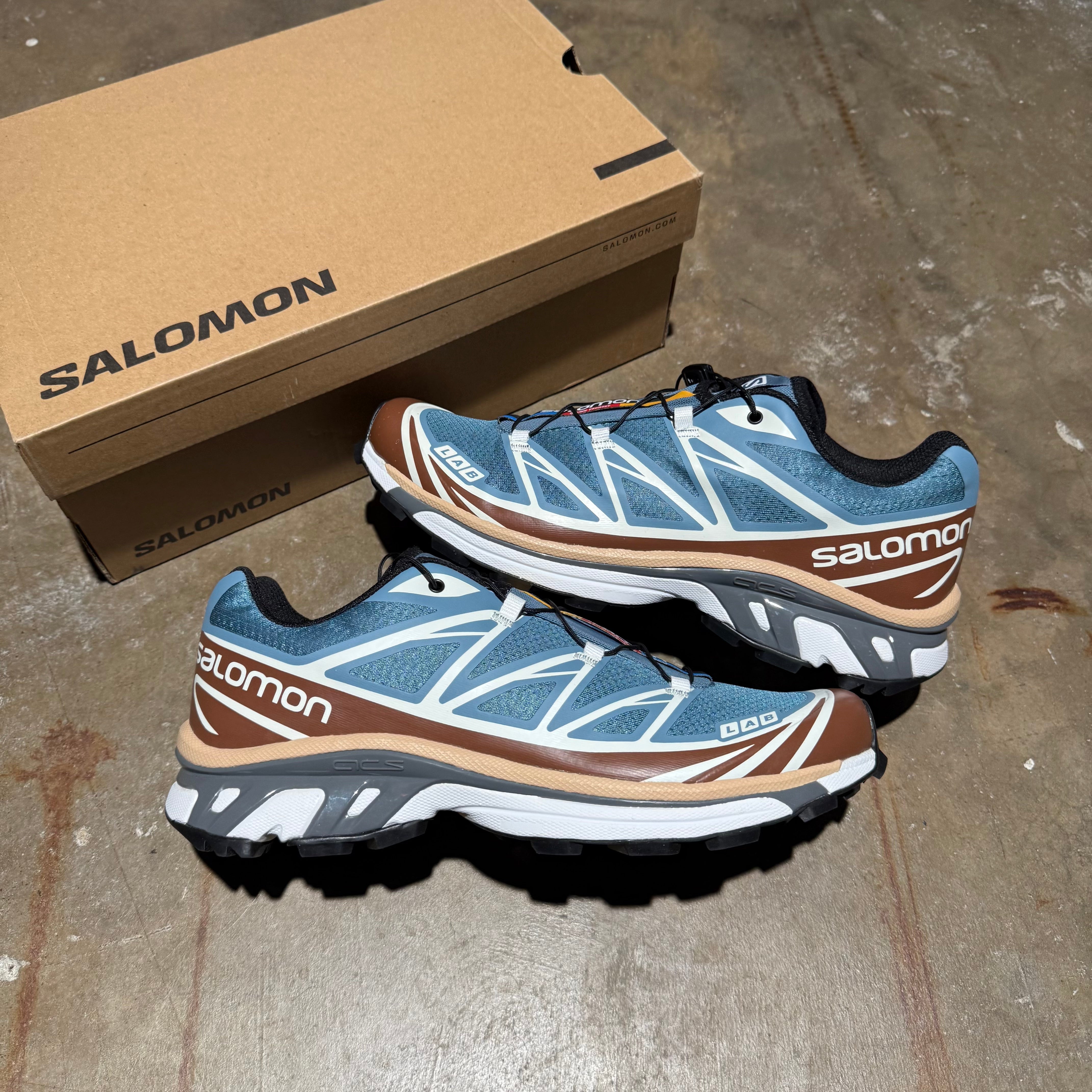 レア色！美品 Salomon S-LAB XT 6 ブラウン/ブルー SALOMON XT-6 (Aegean Blue/Tortoise Shell/Hazelnut) - Style Code