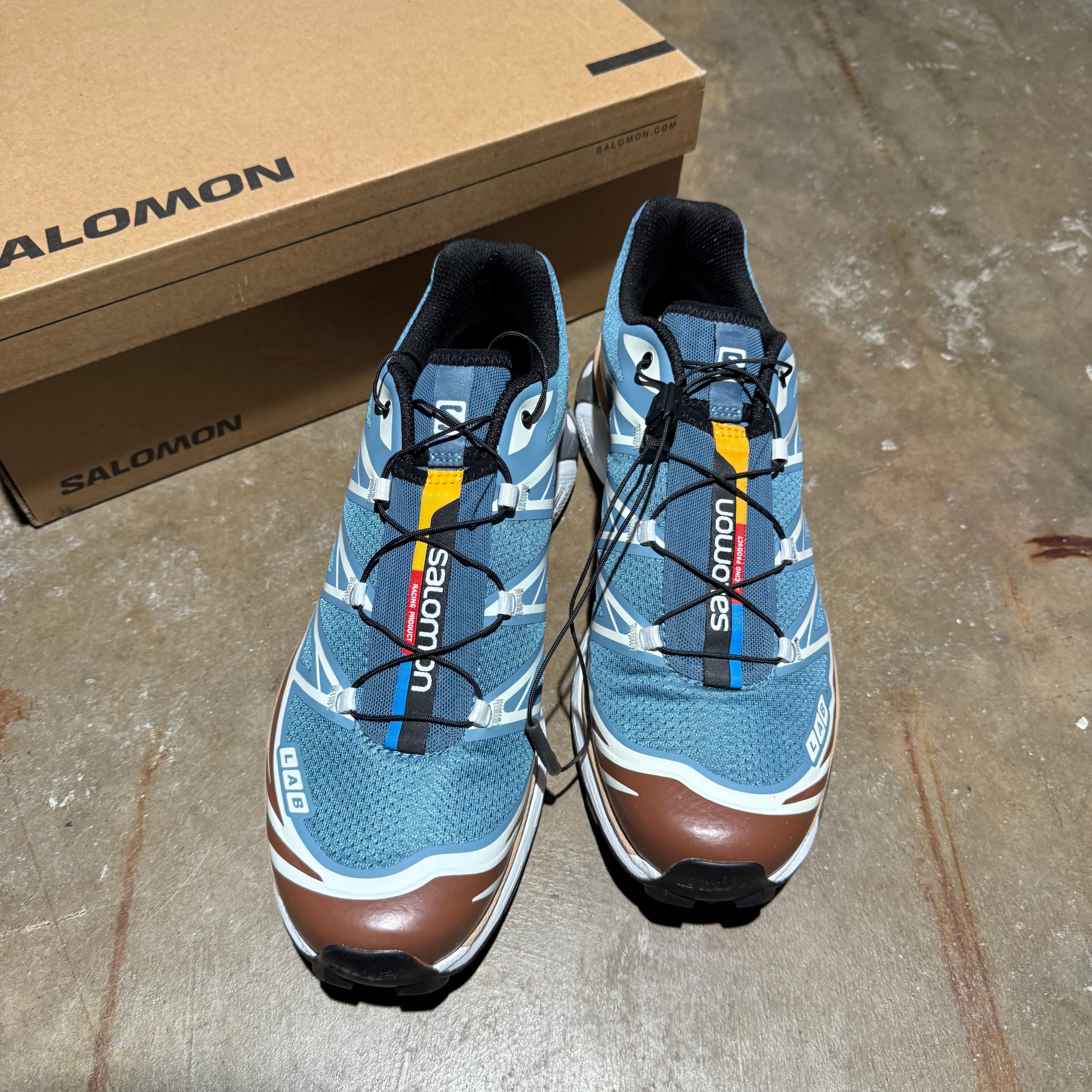 size 10 - Salomon xt-6 ' AEgean Blue Hazlenut '