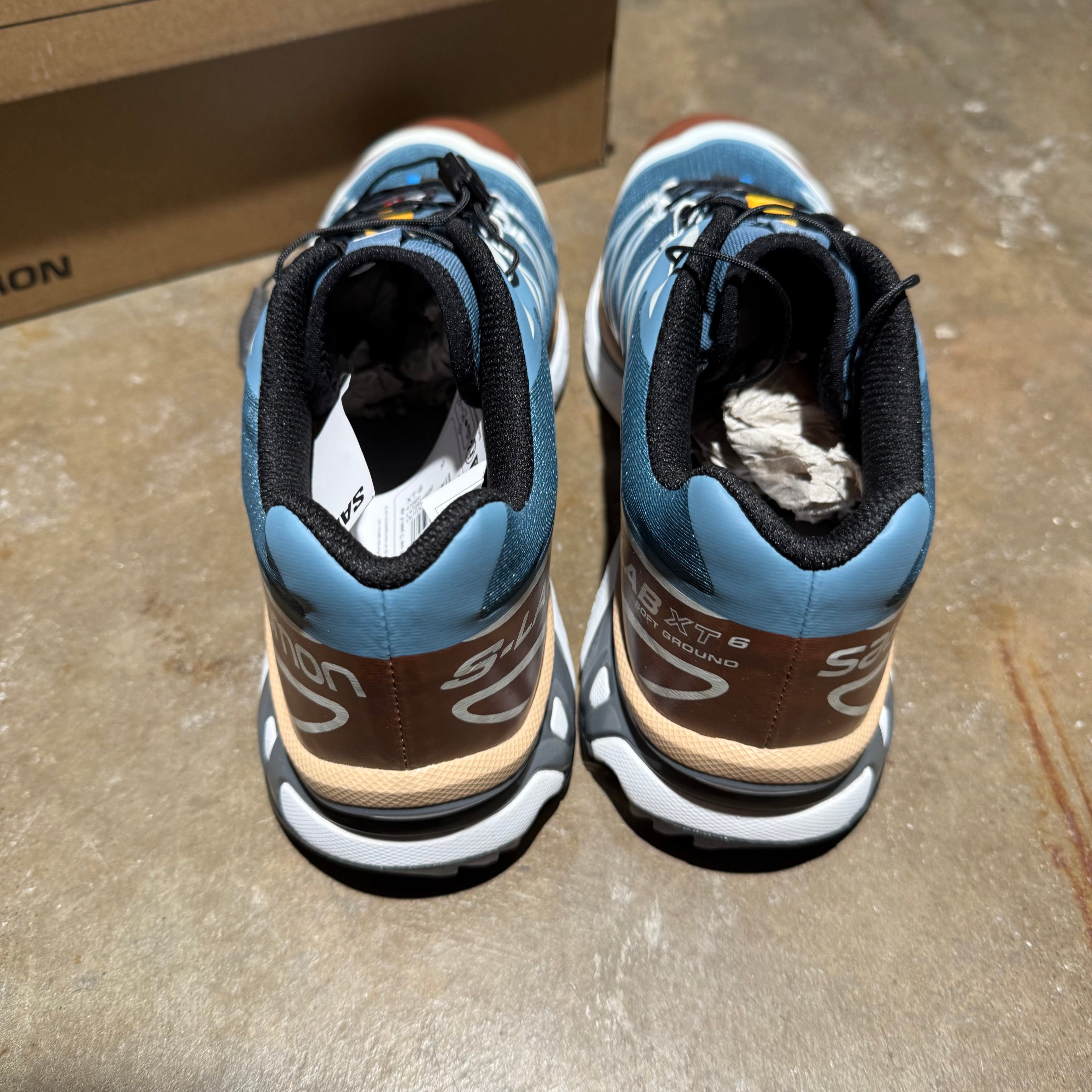 size 10 - Salomon xt-6 ' AEgean Blue Hazlenut '