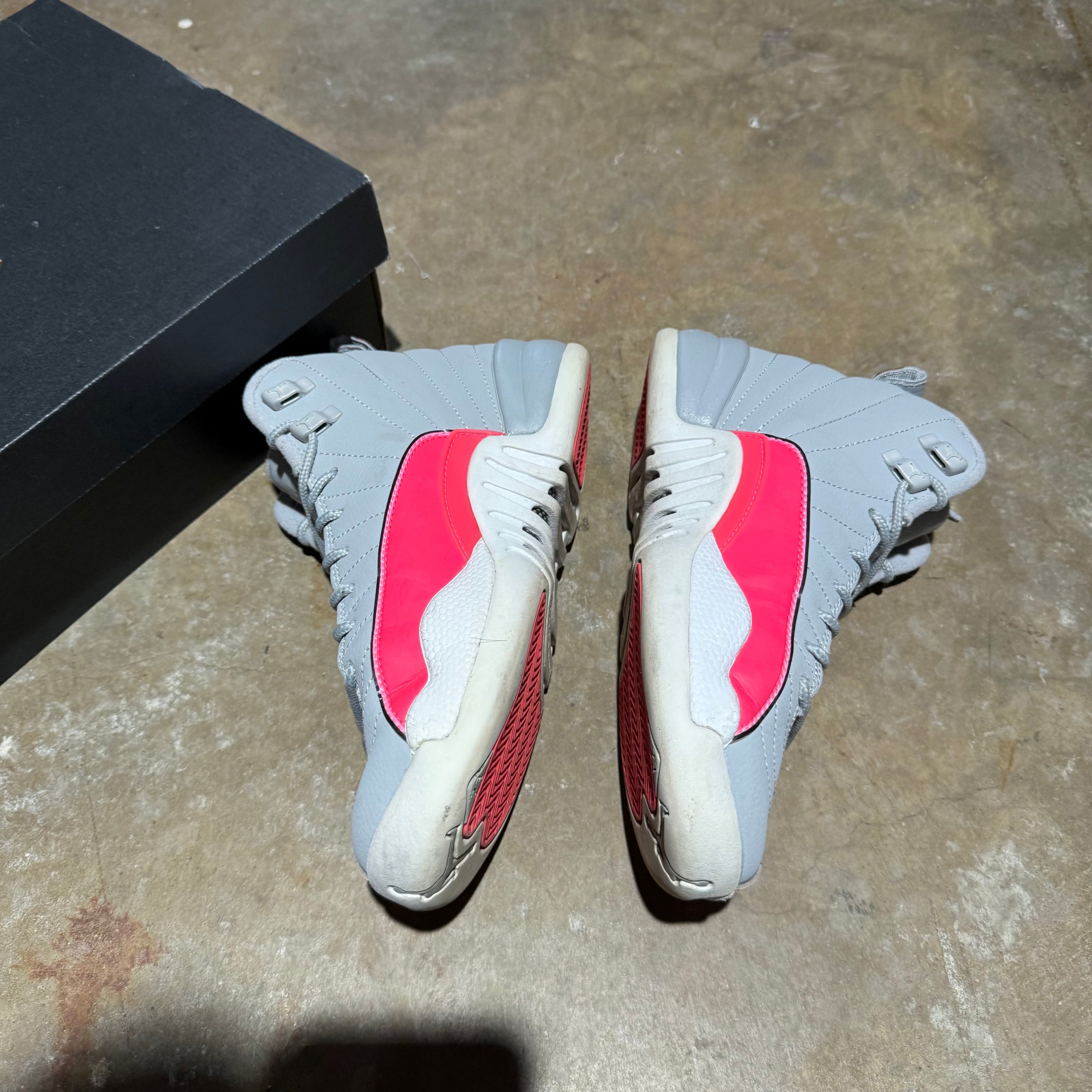 size 5.5 - Jordan 12 Retro ' Wolf Grey Racer Pink '
