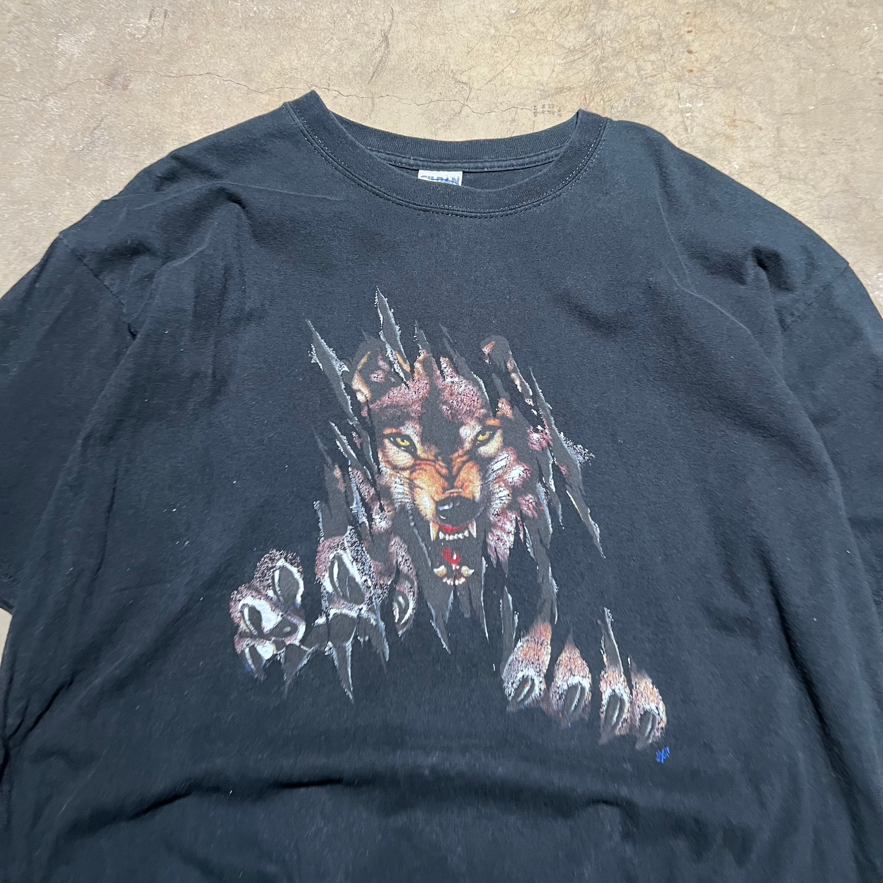 size xl - Vintage ' Wolf Scratch ' Tee