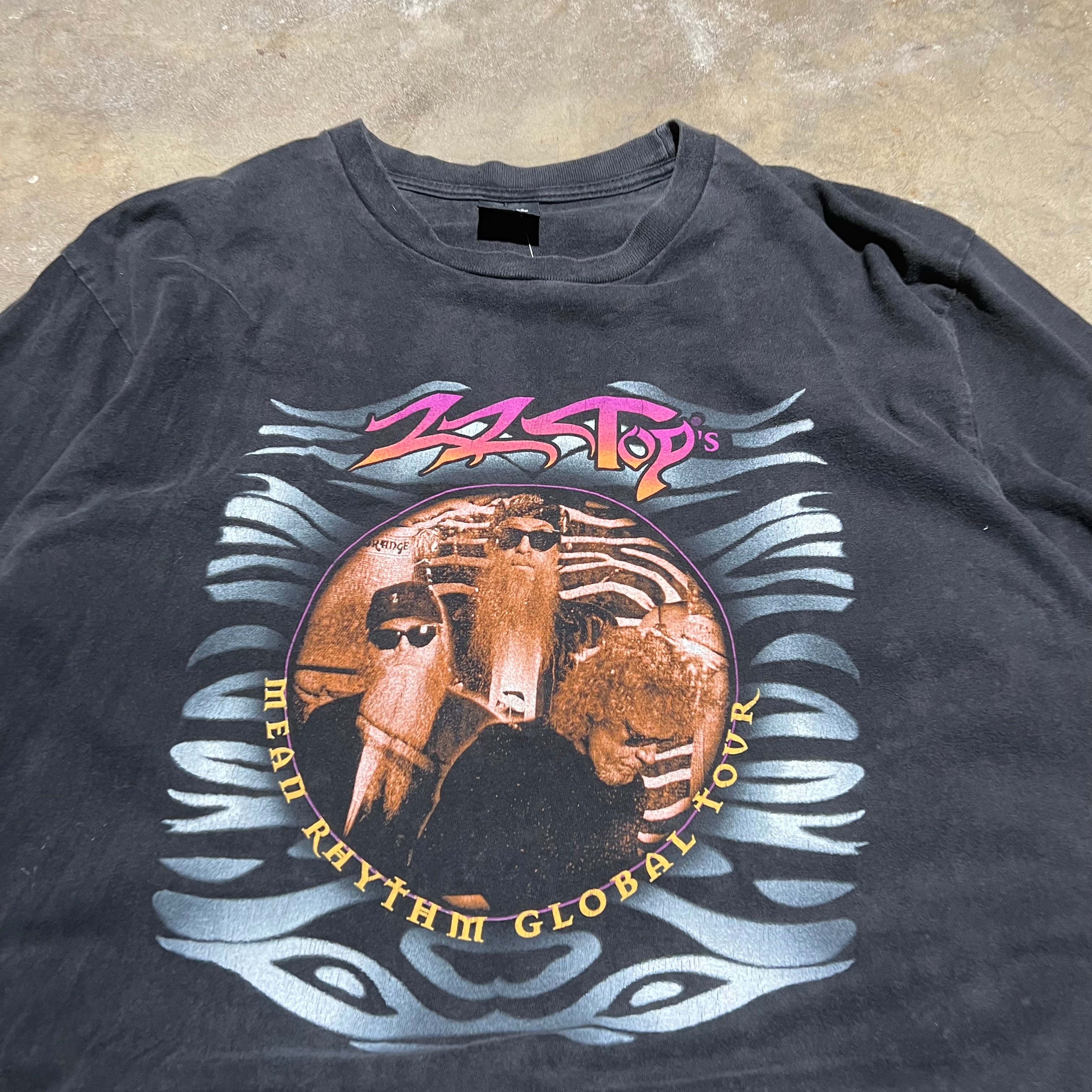 size xl - Vintage ' 1997 ZZTop Mean Rythm Global Tour ' Tee