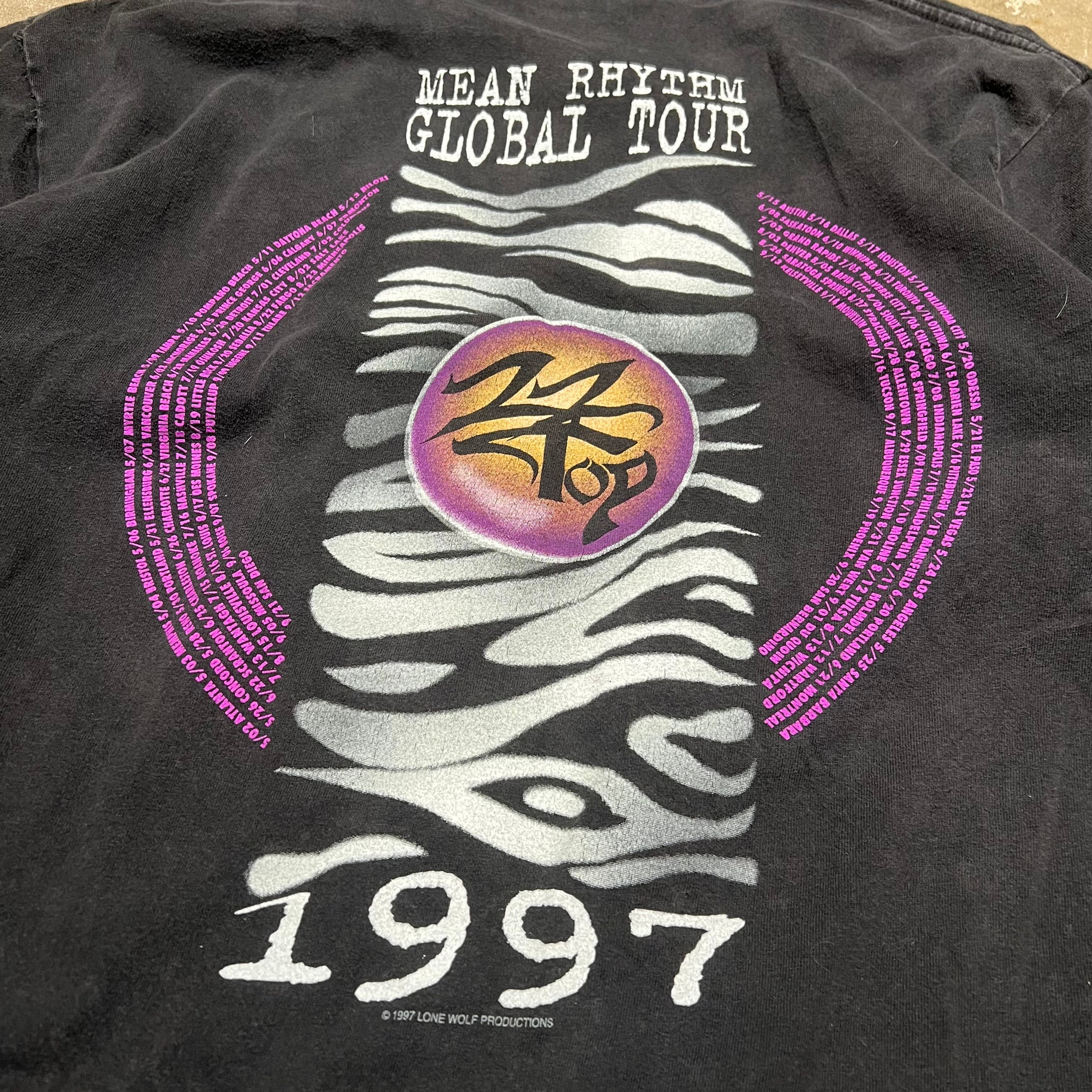 size xl - Vintage ' 1997 ZZTop Mean Rythm Global Tour ' Tee