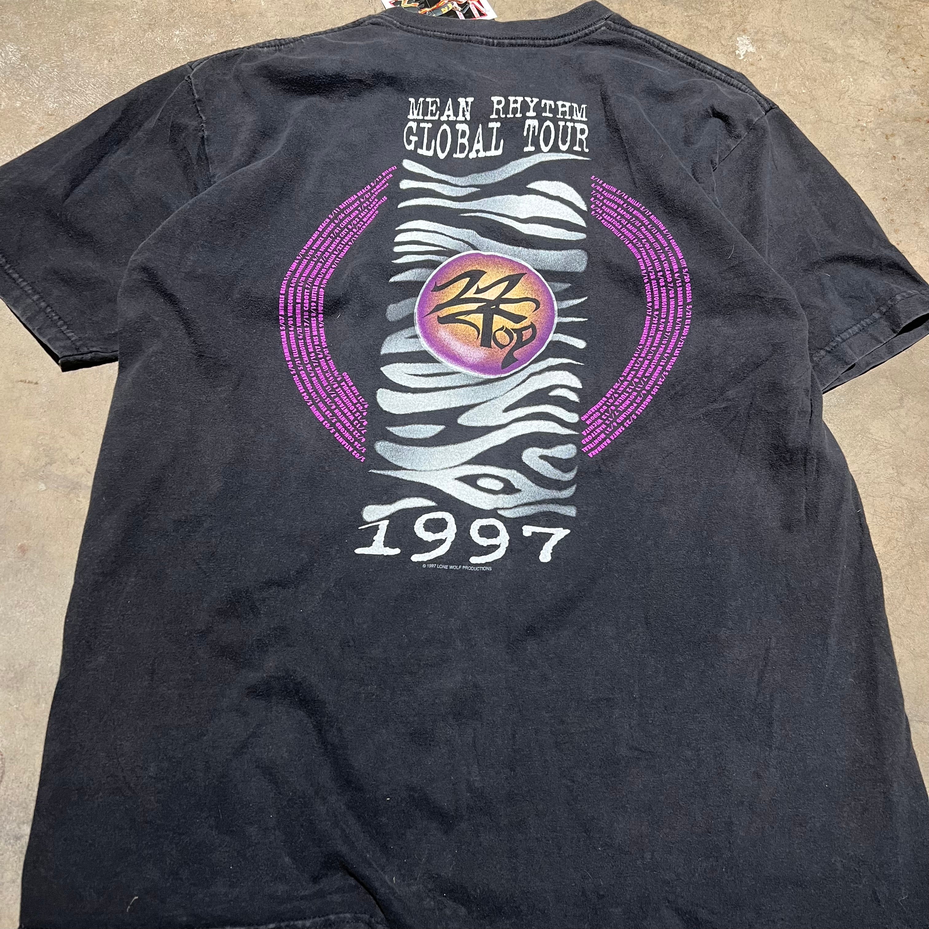 size xl - Vintage ' 1997 ZZTop Mean Rythm Global Tour ' Tee