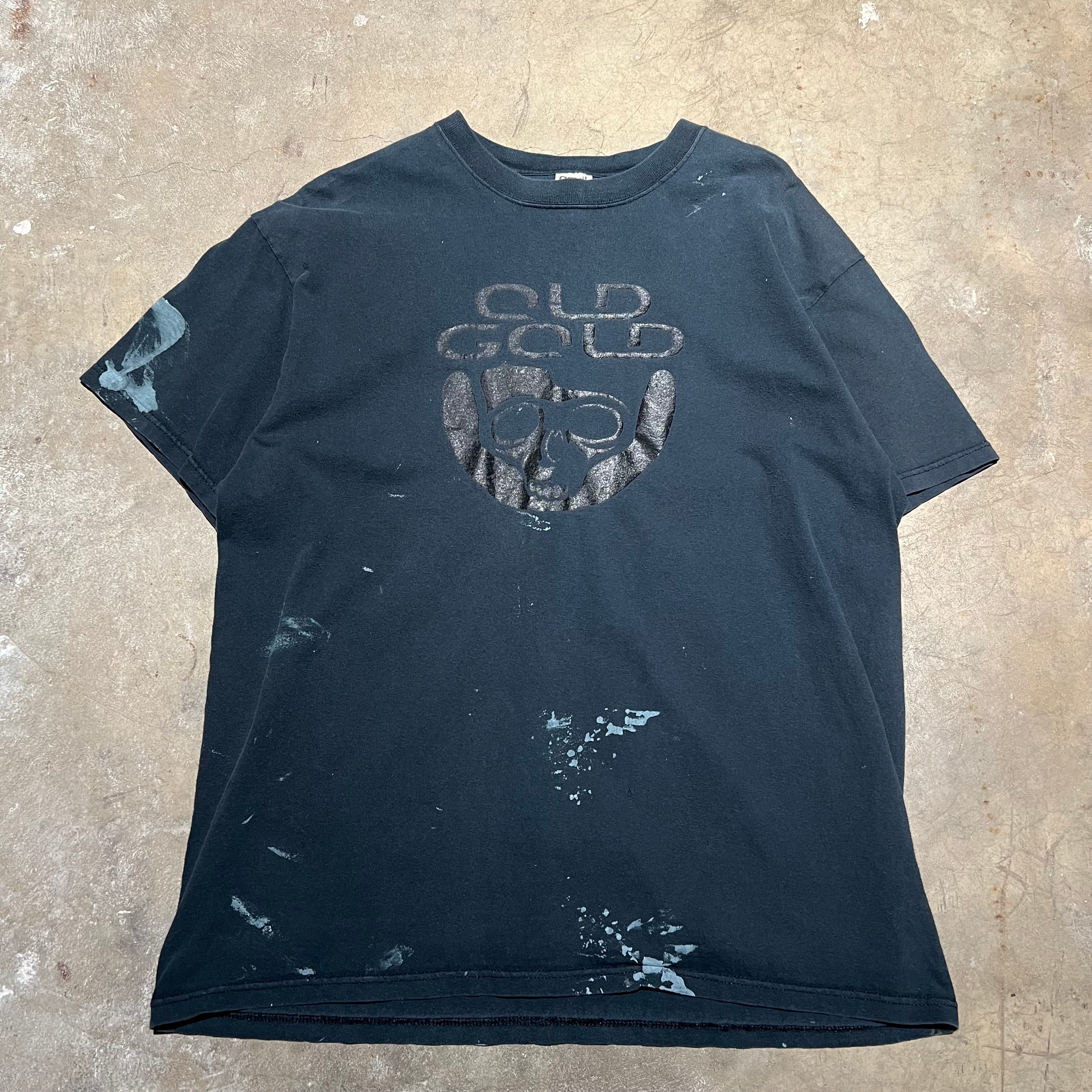 size xl - Vintage ' Old Gold Skull ' Tee