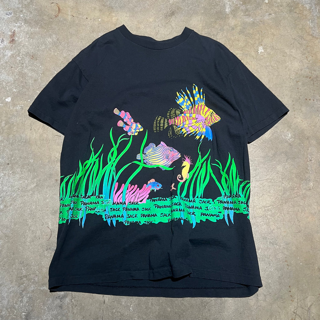 size xxl - Vintage ' AOP Fish ' Tee