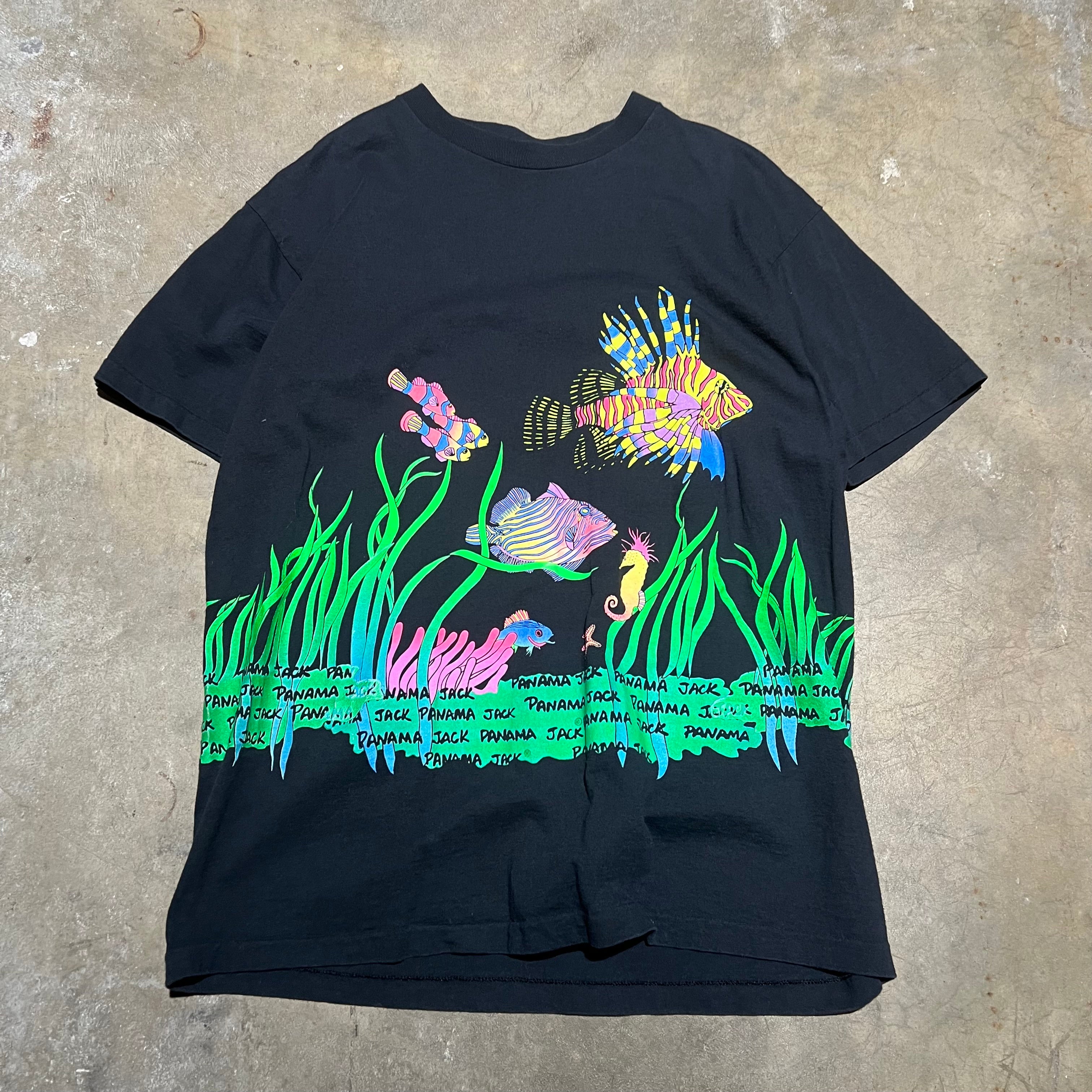 size xxl - Vintage ' AOP Fish ' Tee