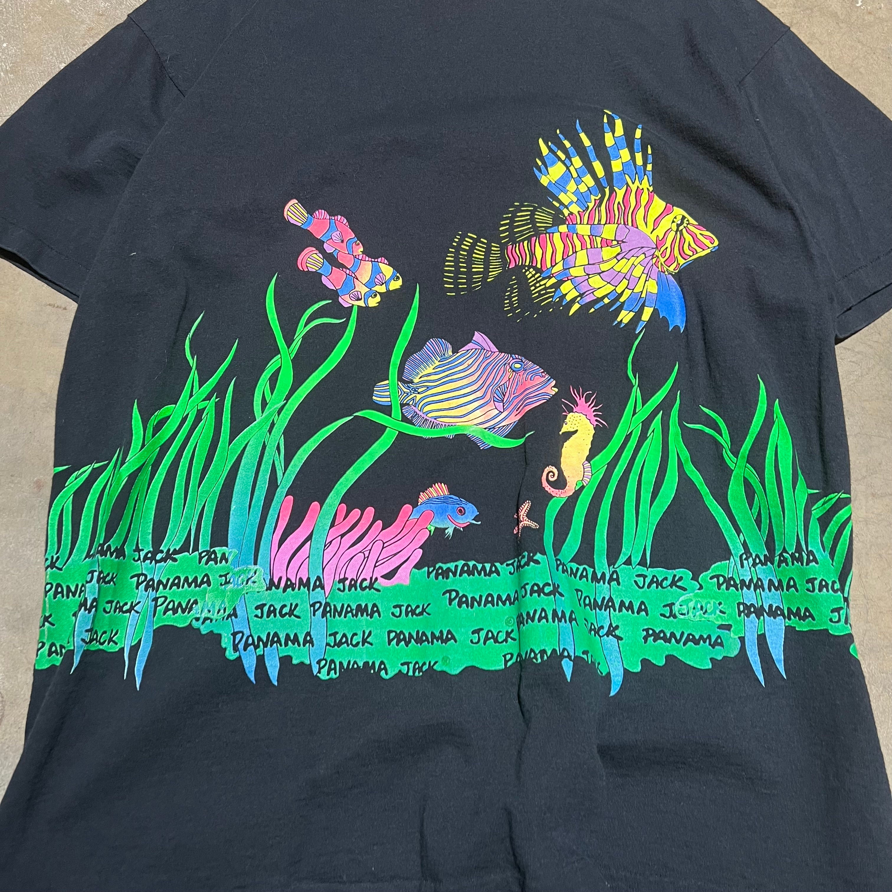 size xxl - Vintage ' AOP Fish ' Tee