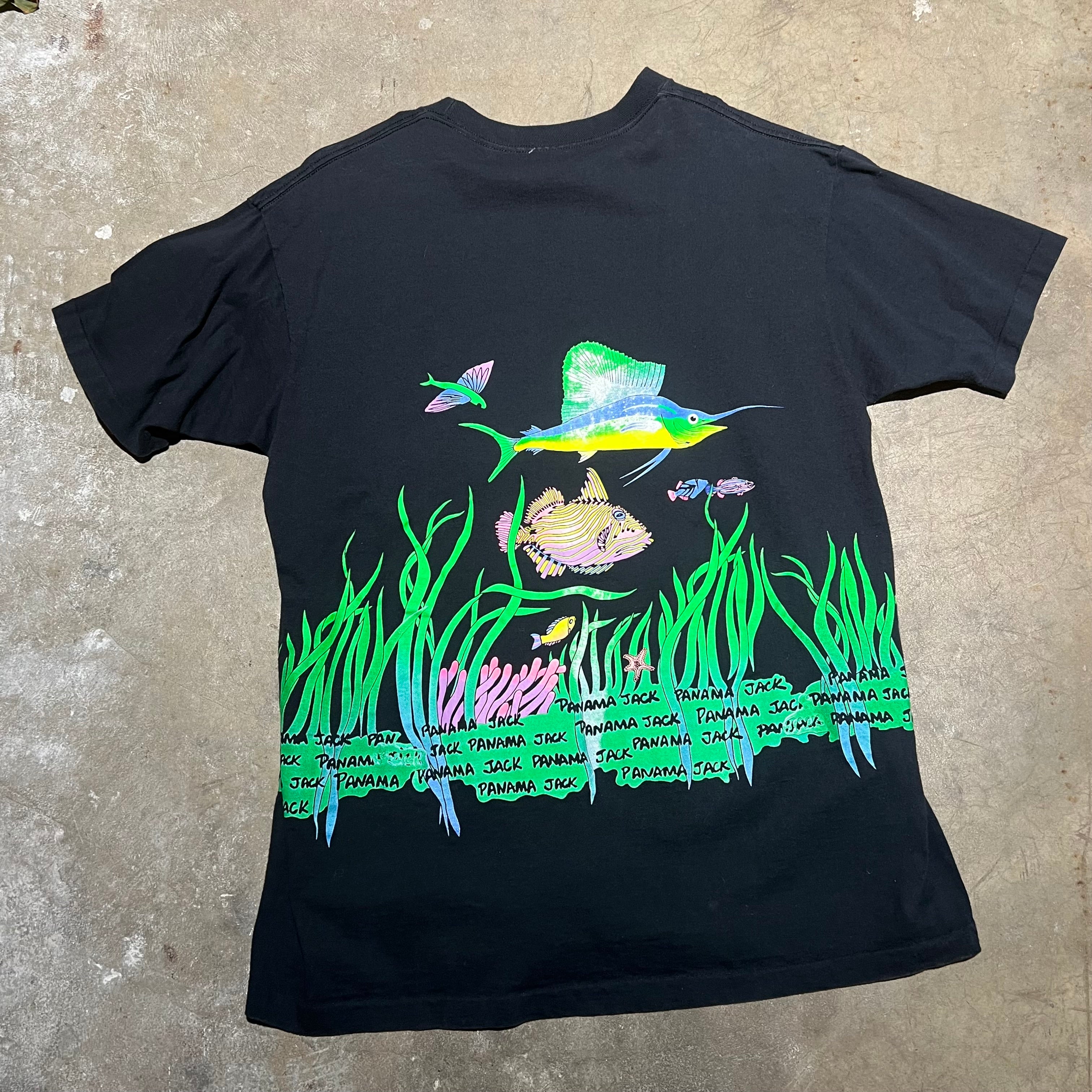 size xxl - Vintage ' AOP Fish ' Tee