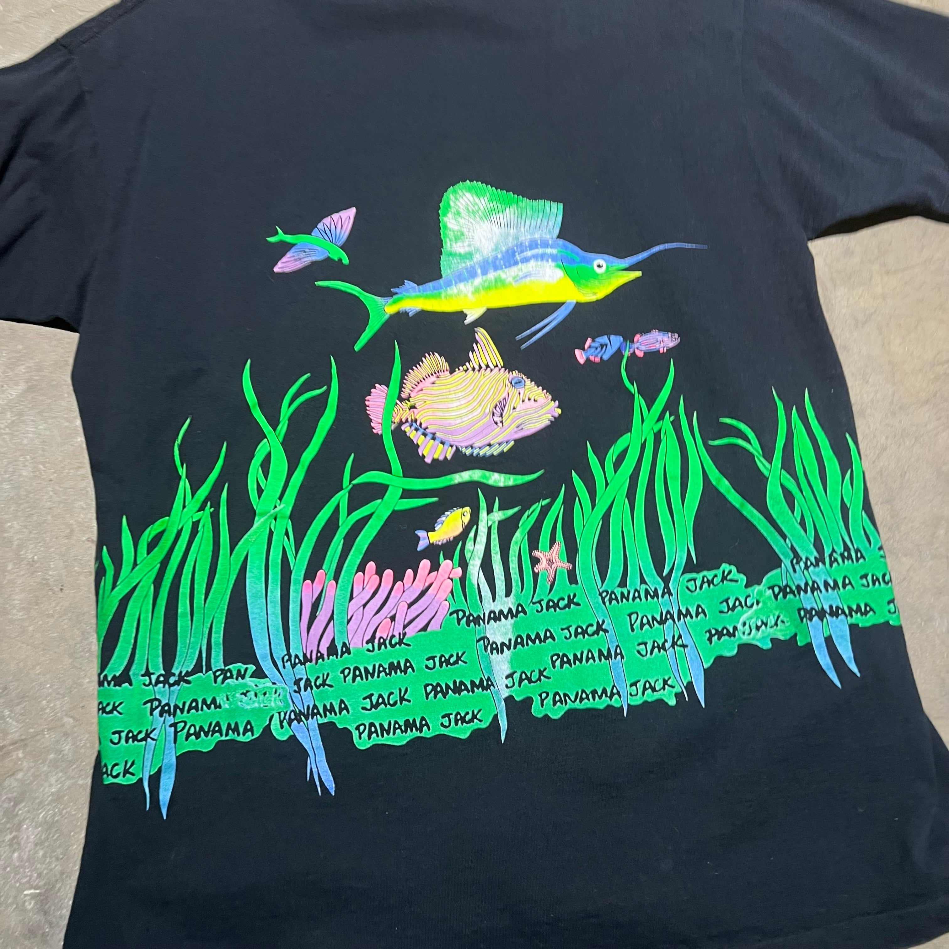 size xxl - Vintage ' AOP Fish ' Tee