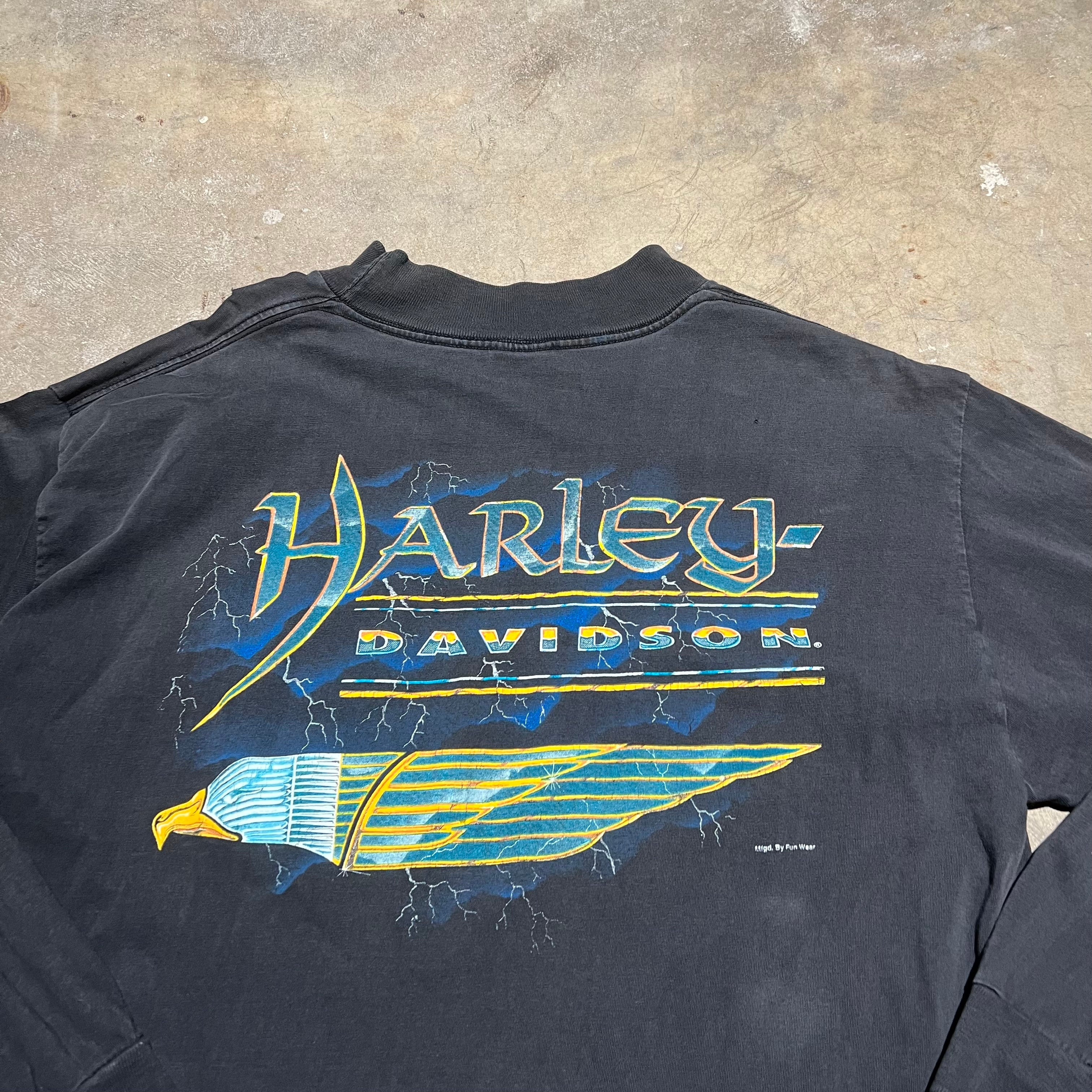 size xxl - Vintage ' 90's Harley Davidson lightning Long sleeve ' Tee