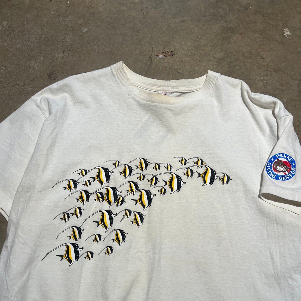 size xl - Vintage ' Palau Diving Center Fish ' Tee