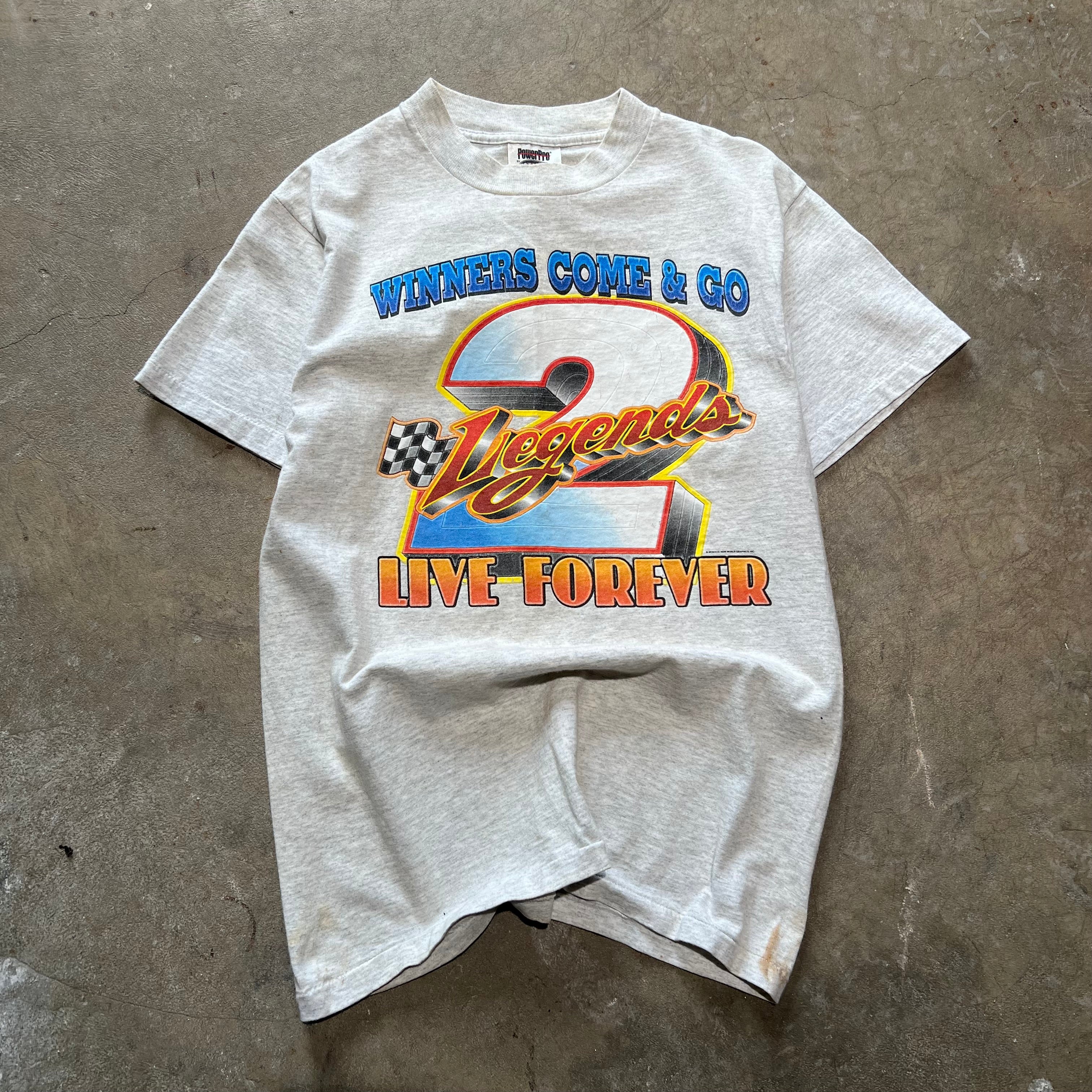 size small - Vintage ' Winners Come & Go Legends Live Forever ' tee