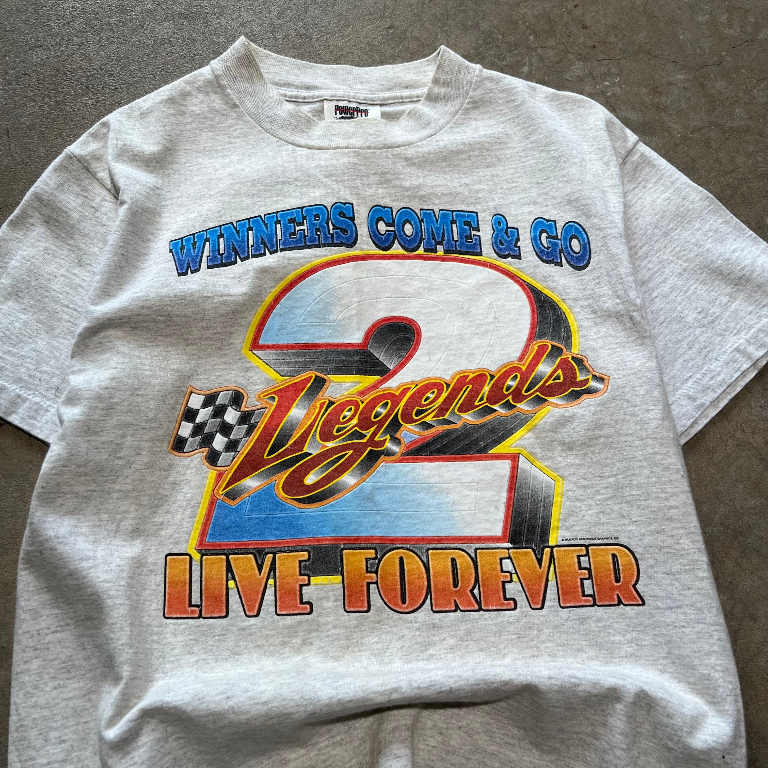size small - Vintage ' Winners Come & Go Legends Live Forever ' tee