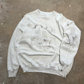 size large - Vintage ' Faded Wolf ' Crewneck
