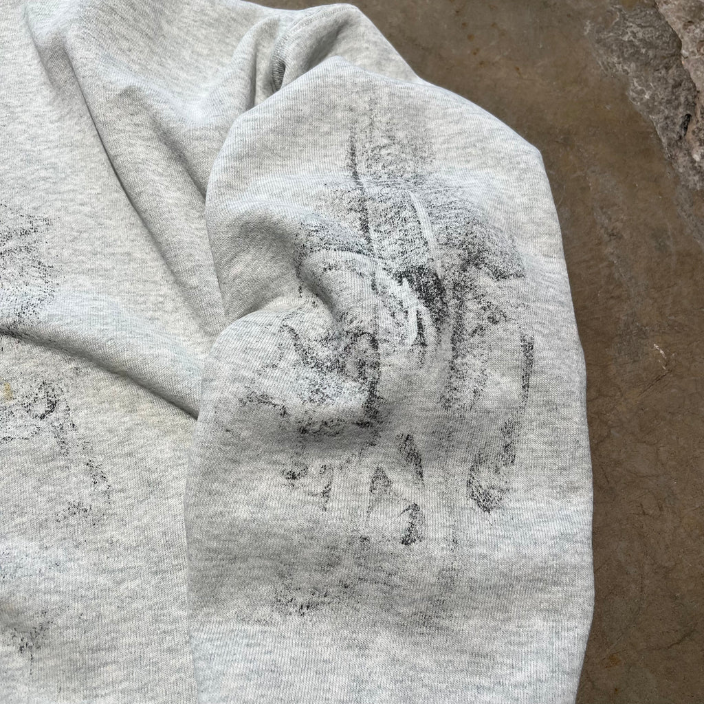 size large - Vintage ' Faded Wolf ' Crewneck