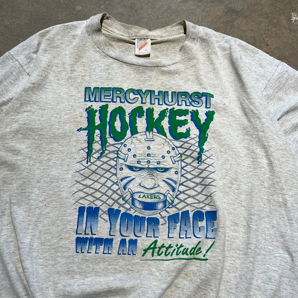 size xl - Vintage ' Mercyhurst Hockey in Your Face with an Attitude ' tee